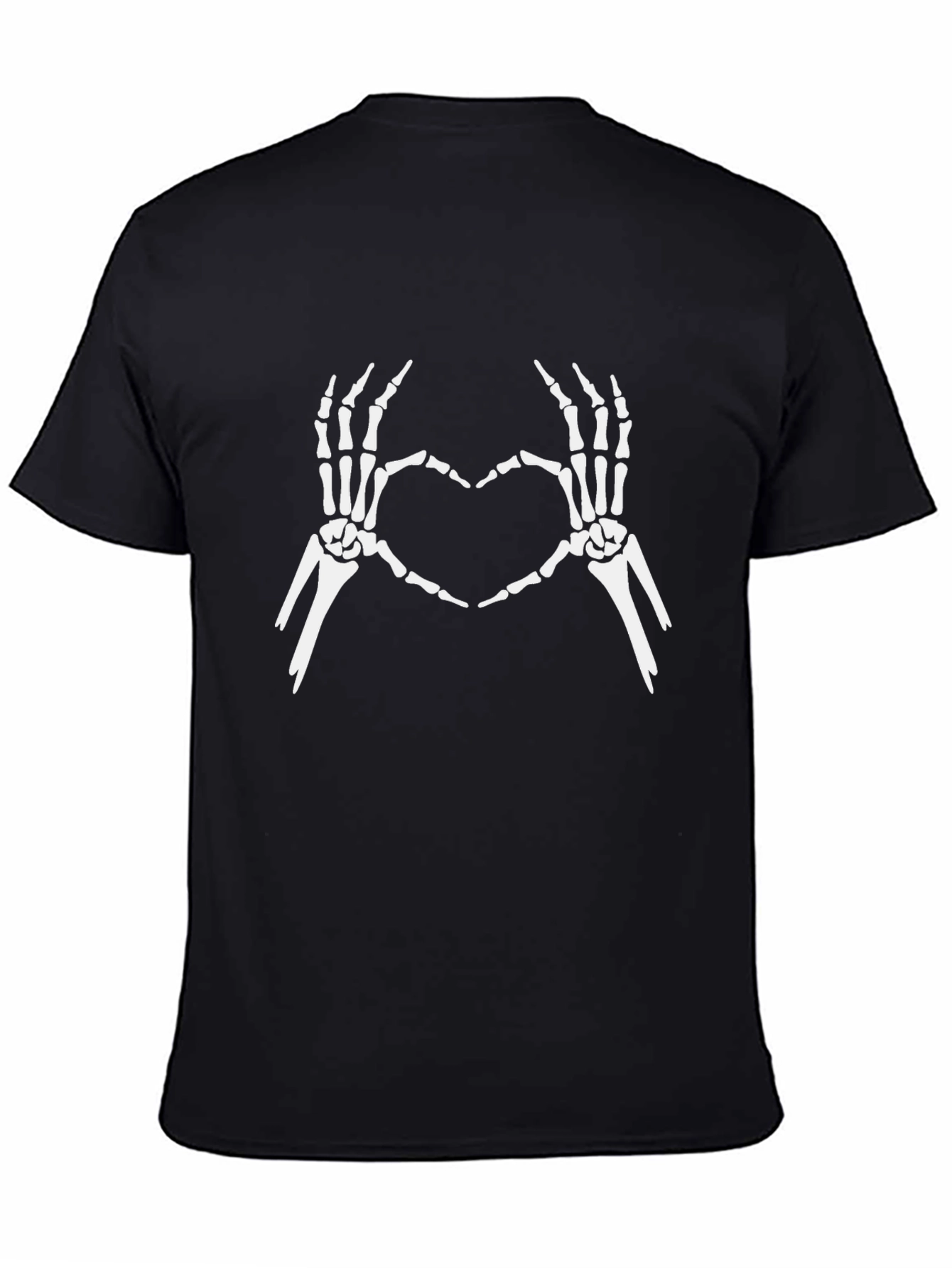 Skeleton Hands Heart Graphic Tee - Black