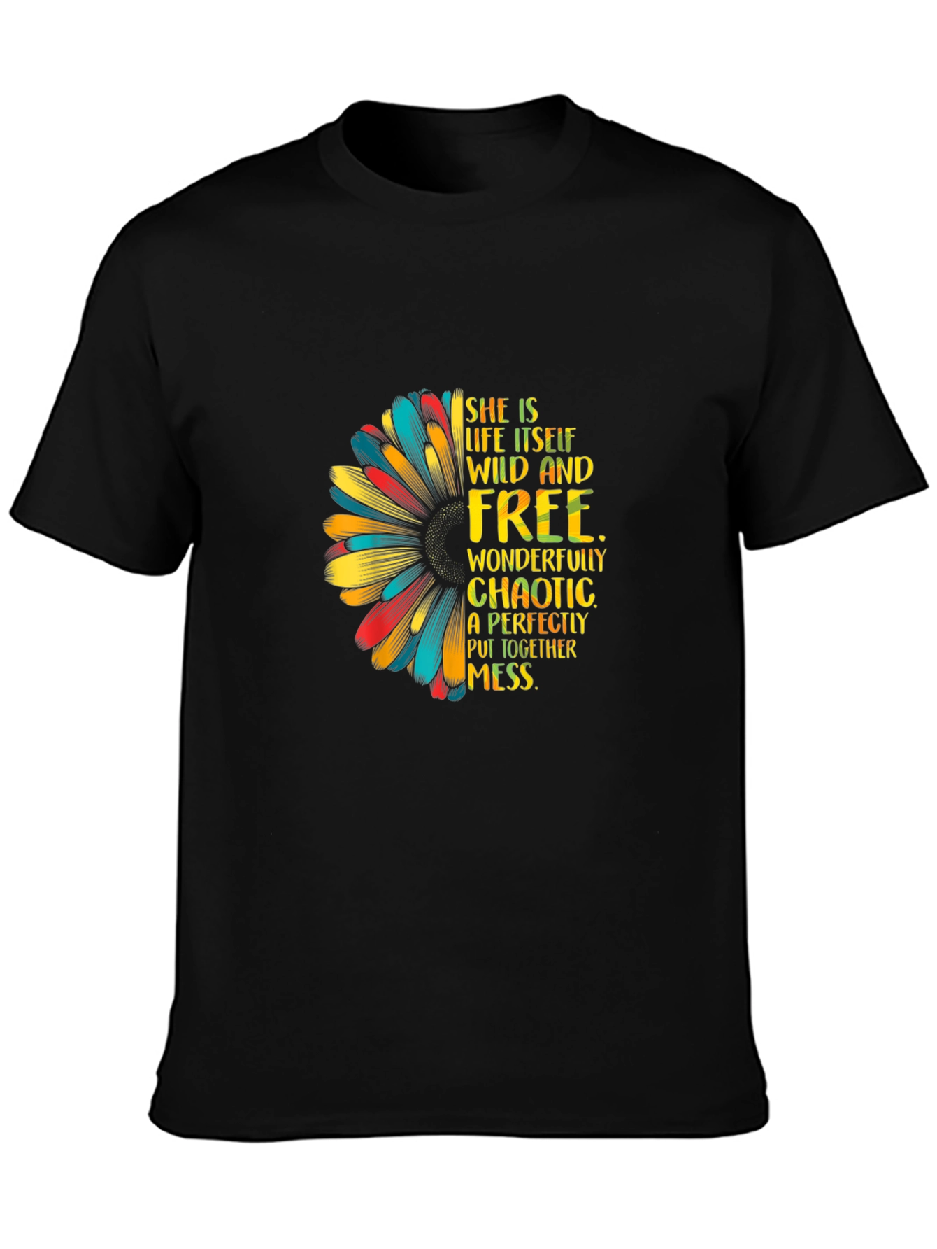 Wild & Free Sunflower Graphic Tee - Black