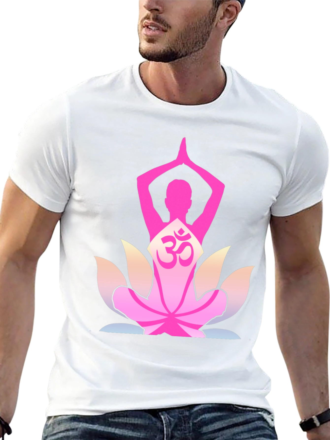 Yoga Om Lotus Flower T-Shirt - Black