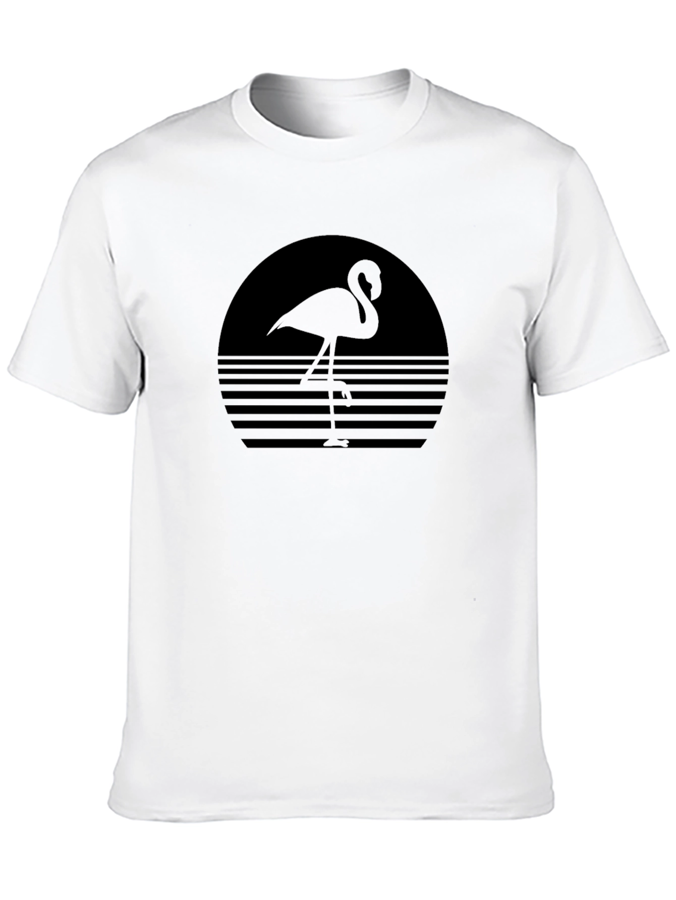 Retro Flamingo Graphic Tee - Black