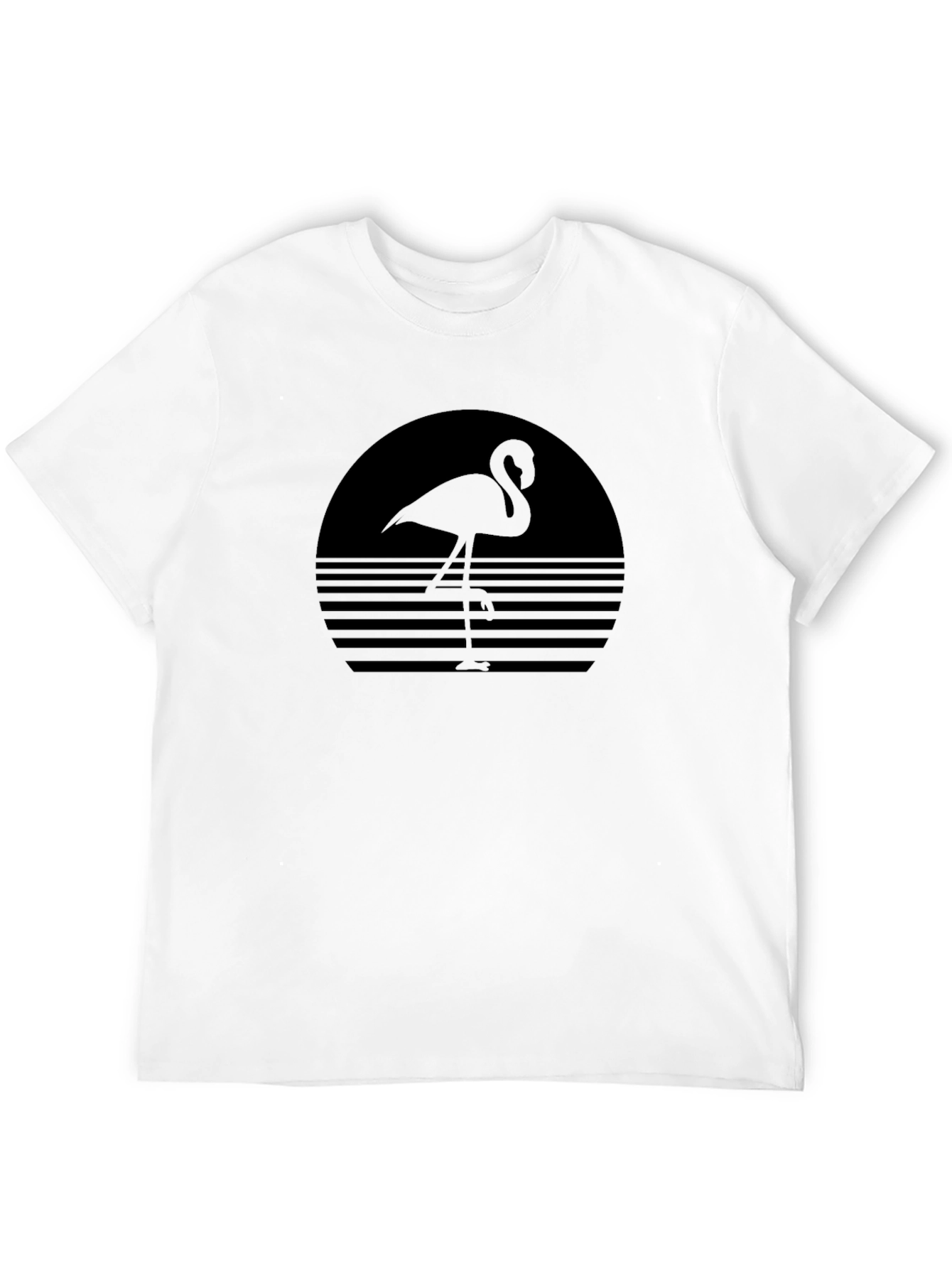 Retro Flamingo Graphic Tee - Black
