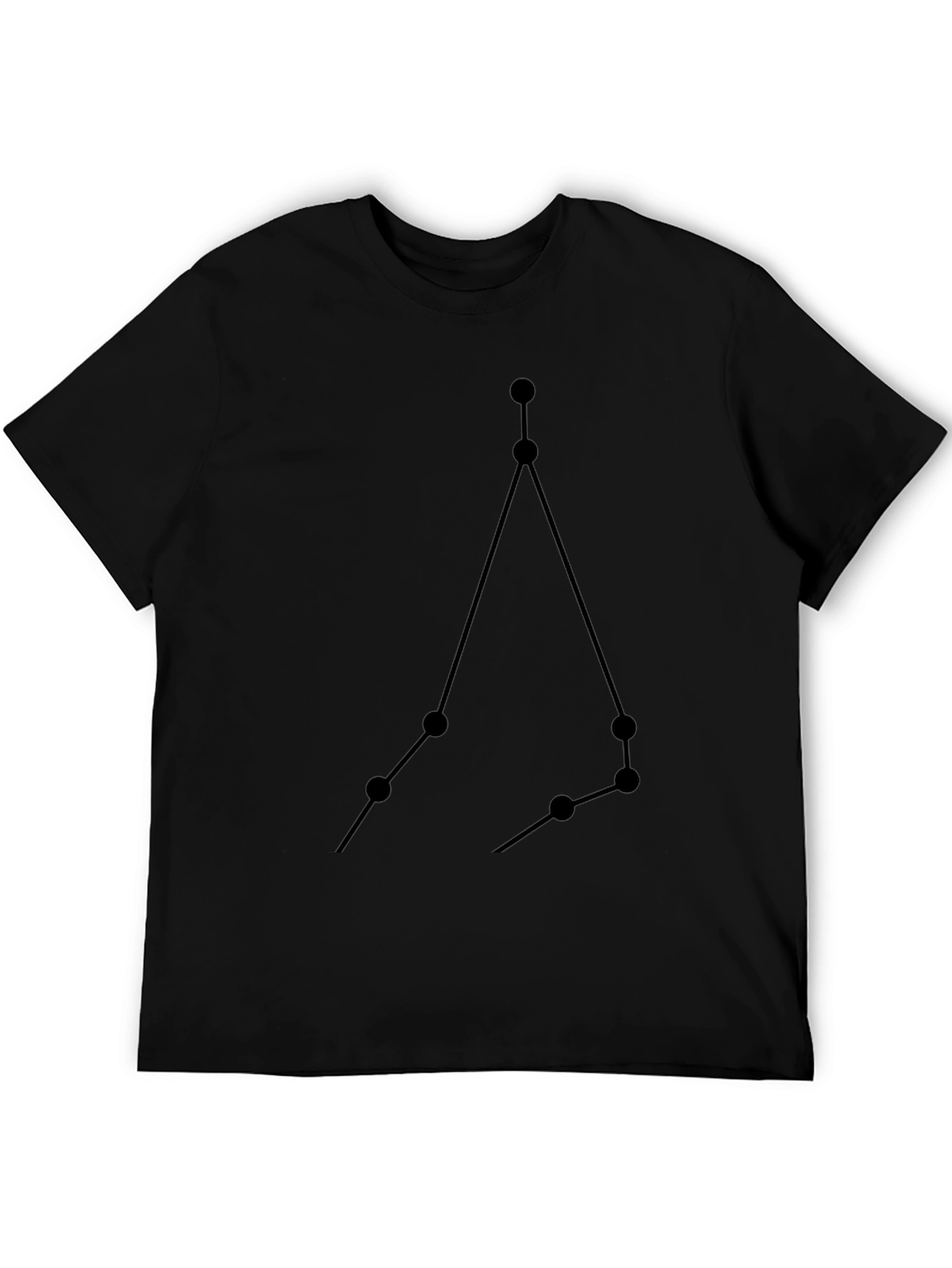 Aries Constellation Graphic Tee - Zodiac Black T-Shirt