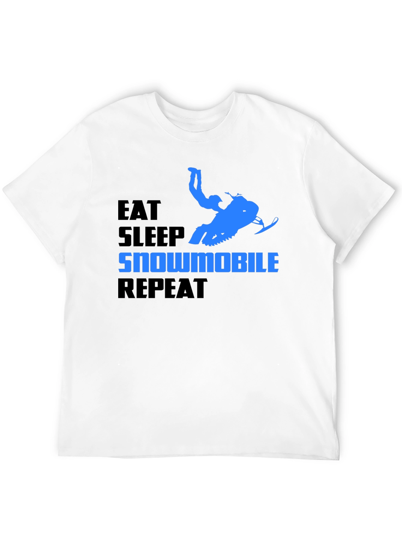 Eat Sleep Snowmobile Repeat Black T-Shirt
