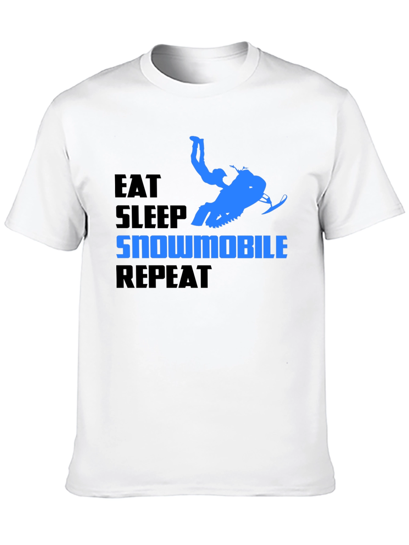 Eat Sleep Snowmobile Repeat Black T-Shirt