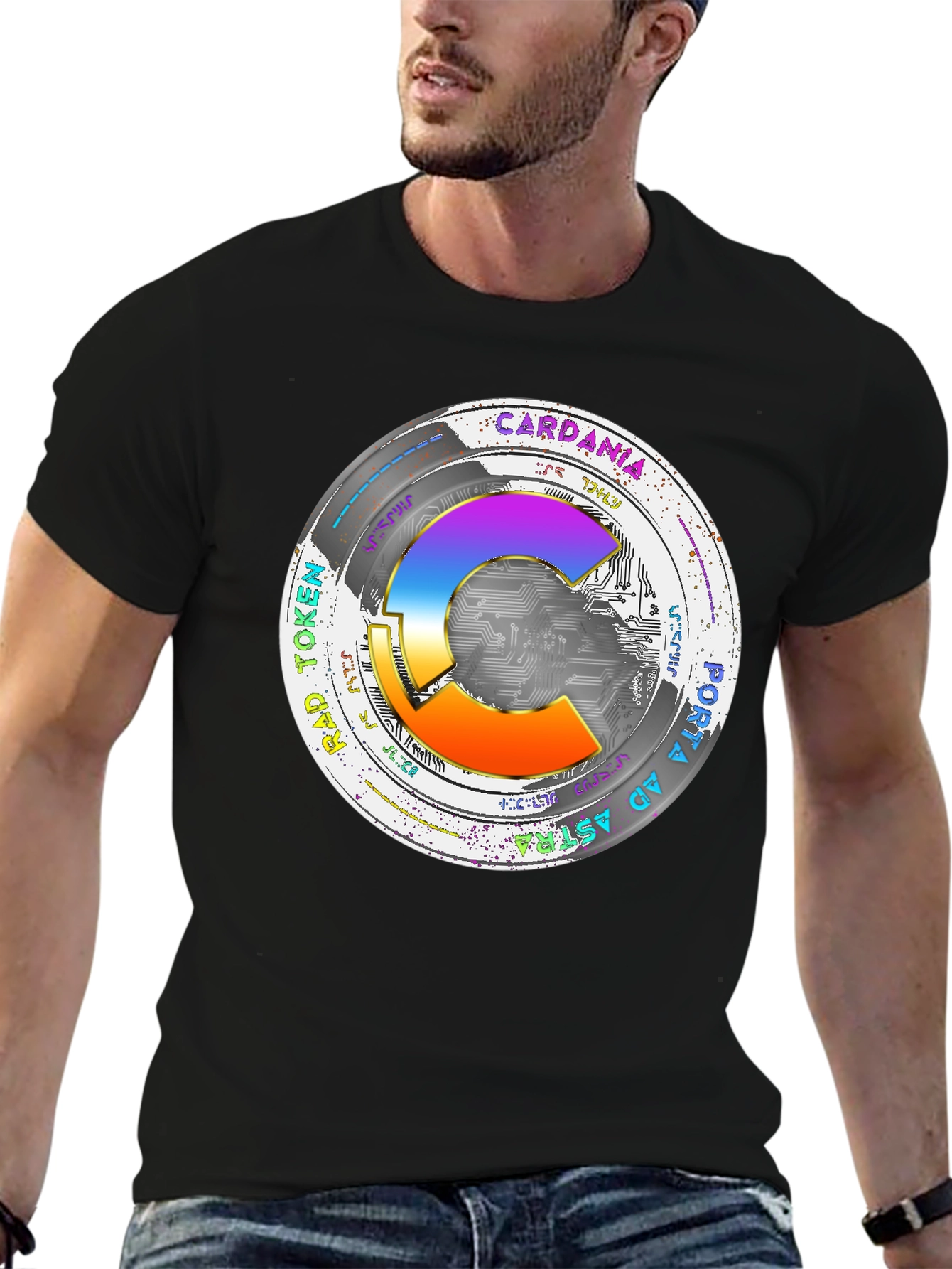 Cardania Token T-Shirt - Black Graphic Tee