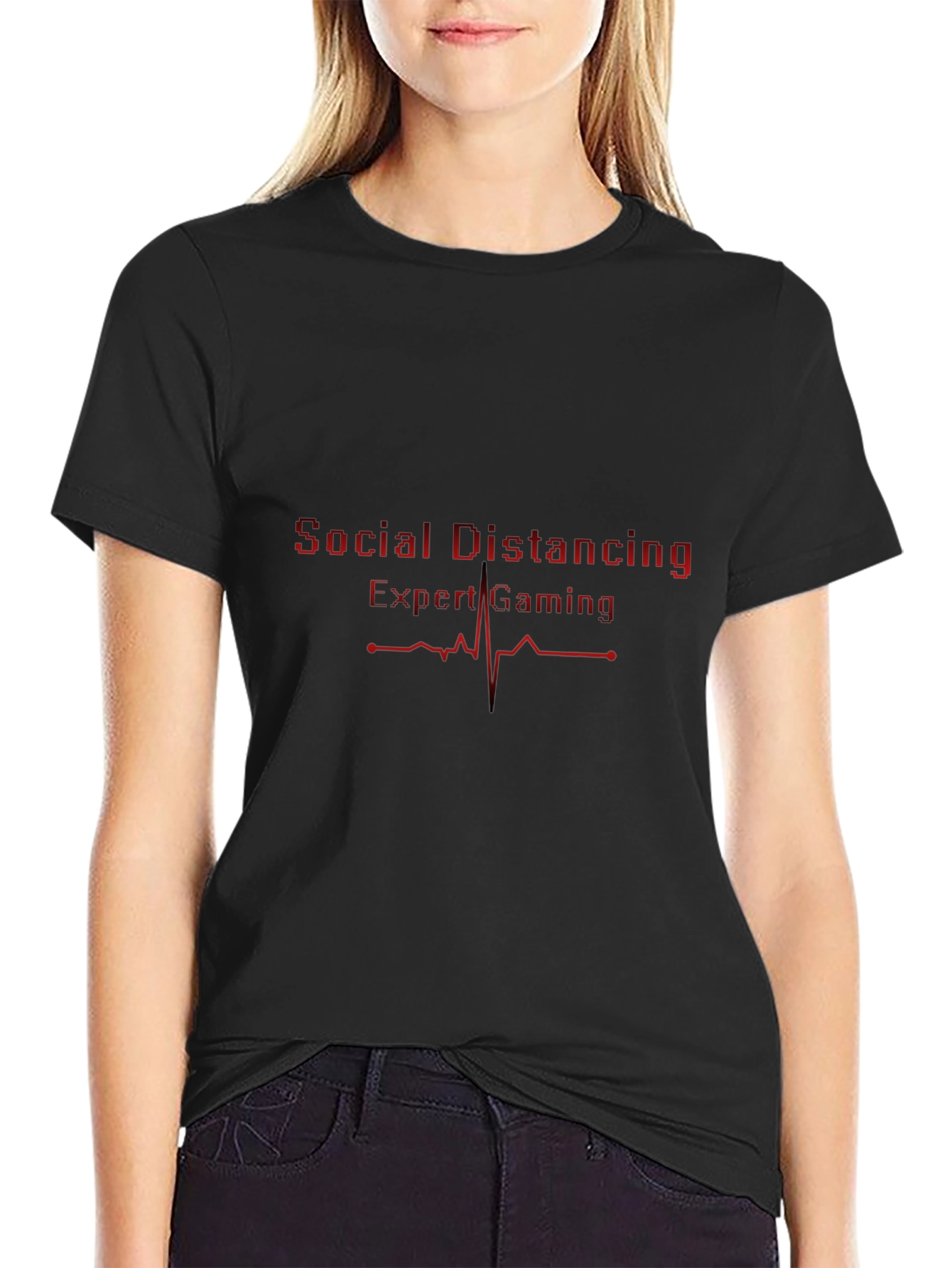 Social Distancing Expert Gaming T-Shirt - Black