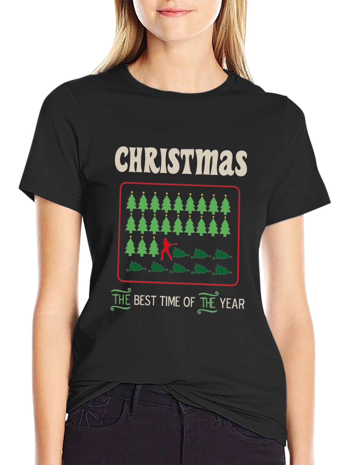 Christmas Tree Cutting Humor Tee