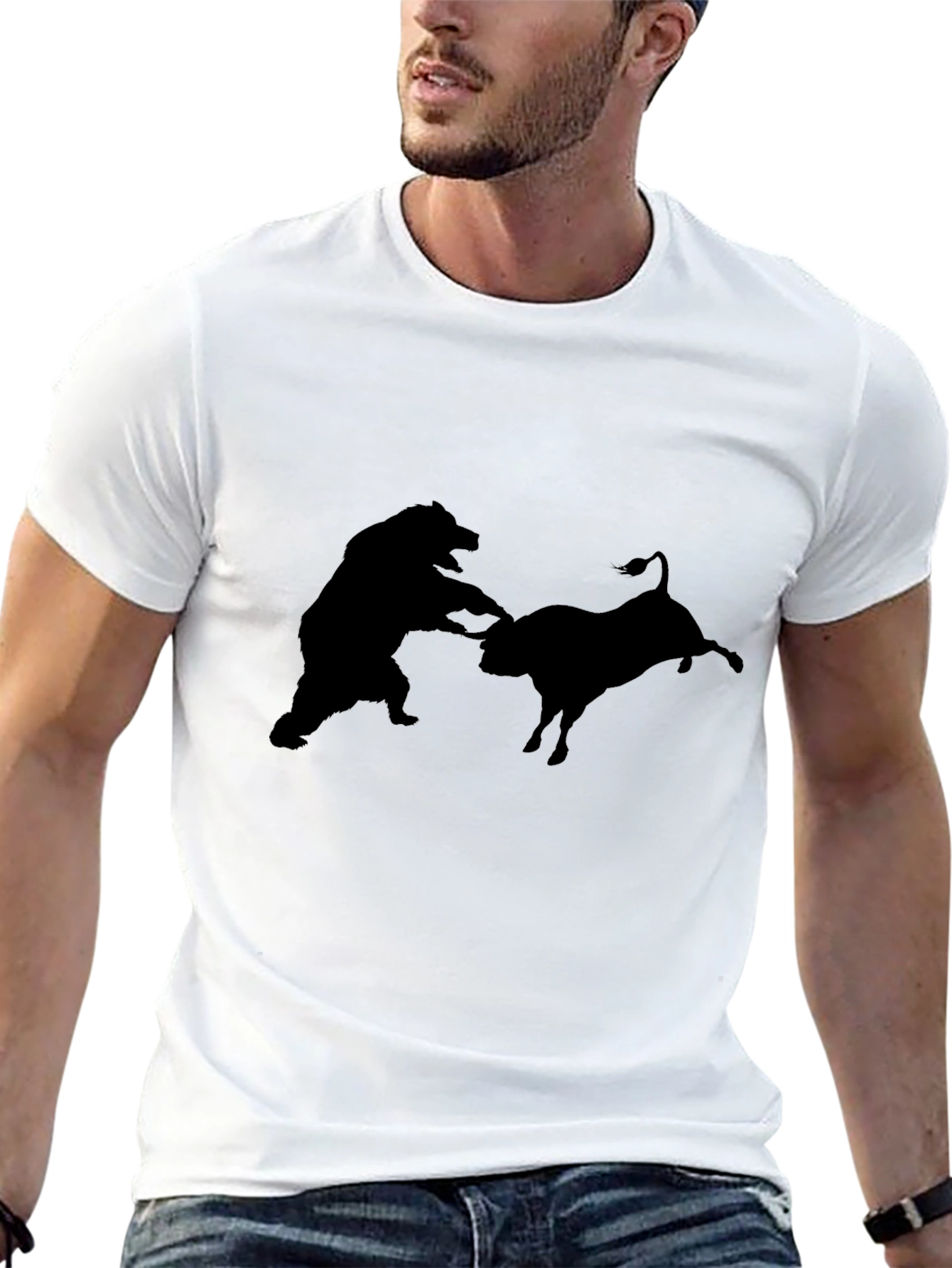 Bull vs Bear Black Graphic Tee