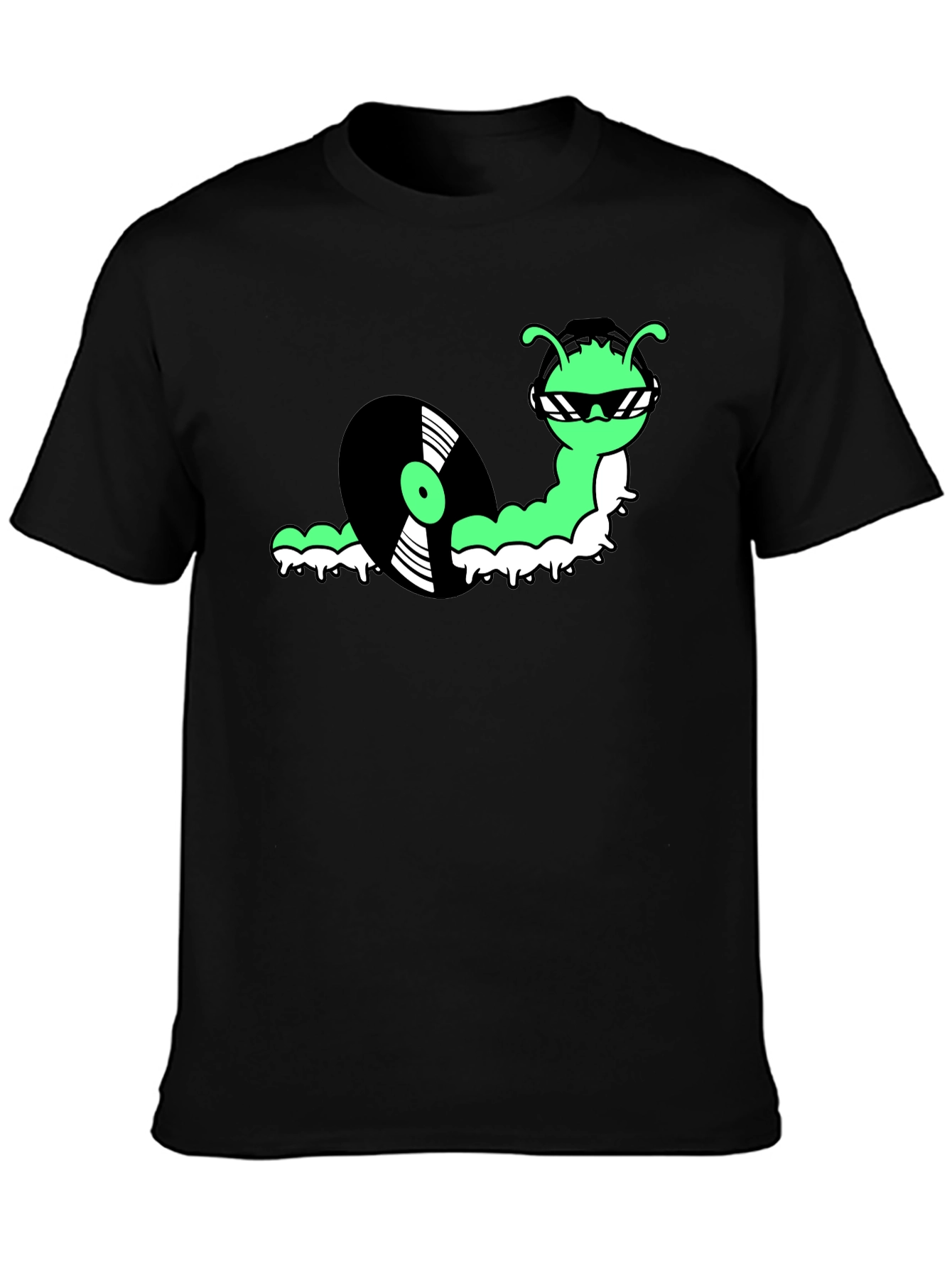 Cool Cartoon Snail DJ Graphic T-Shirt