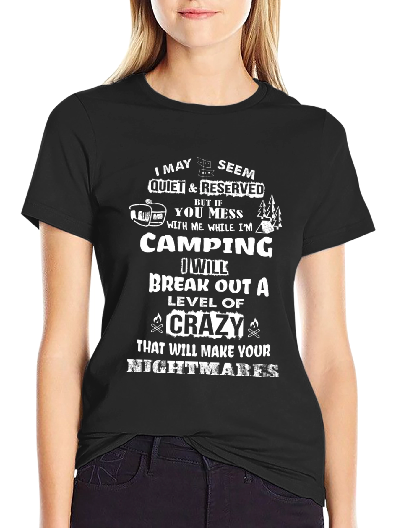 Camping Crazy T-Shirt - Black