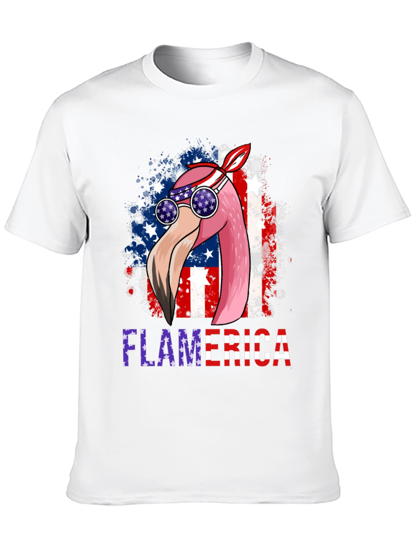 Flamerica T-Shirt Patriotic Flamingo USA