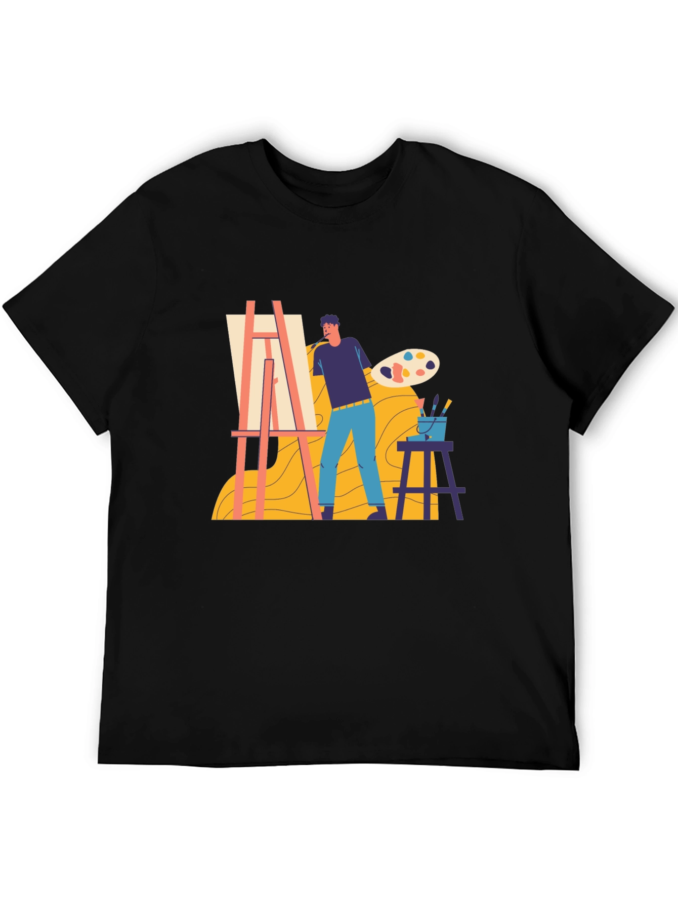 Artist Painting Graphic Tee - Creative Expression