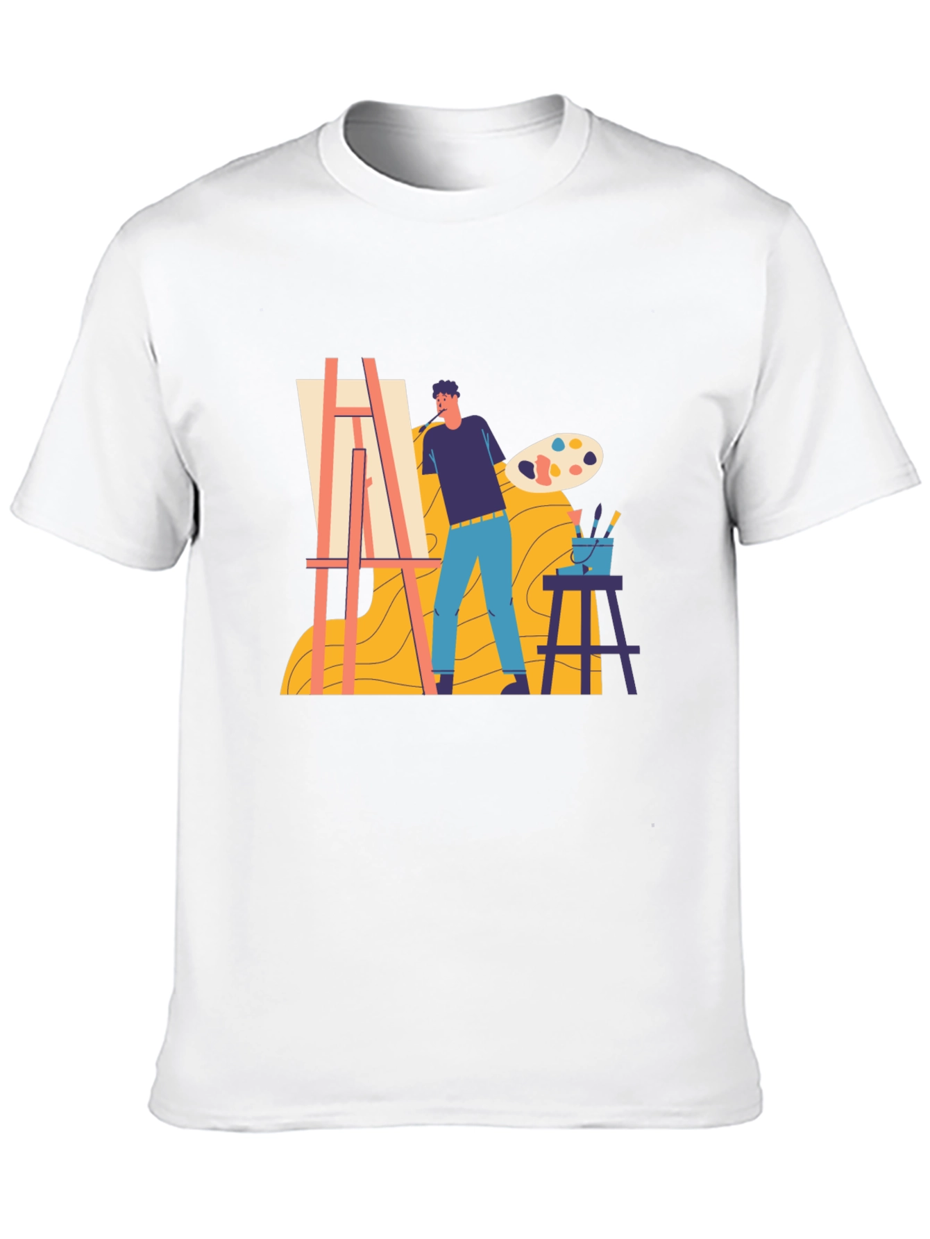 Artist Painting Graphic Tee - Creative Expression