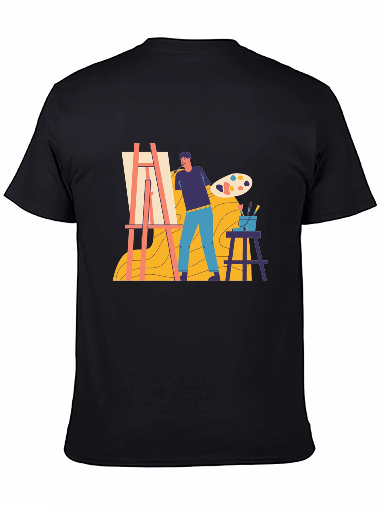 Artist Painting Graphic Tee - Creative Expression