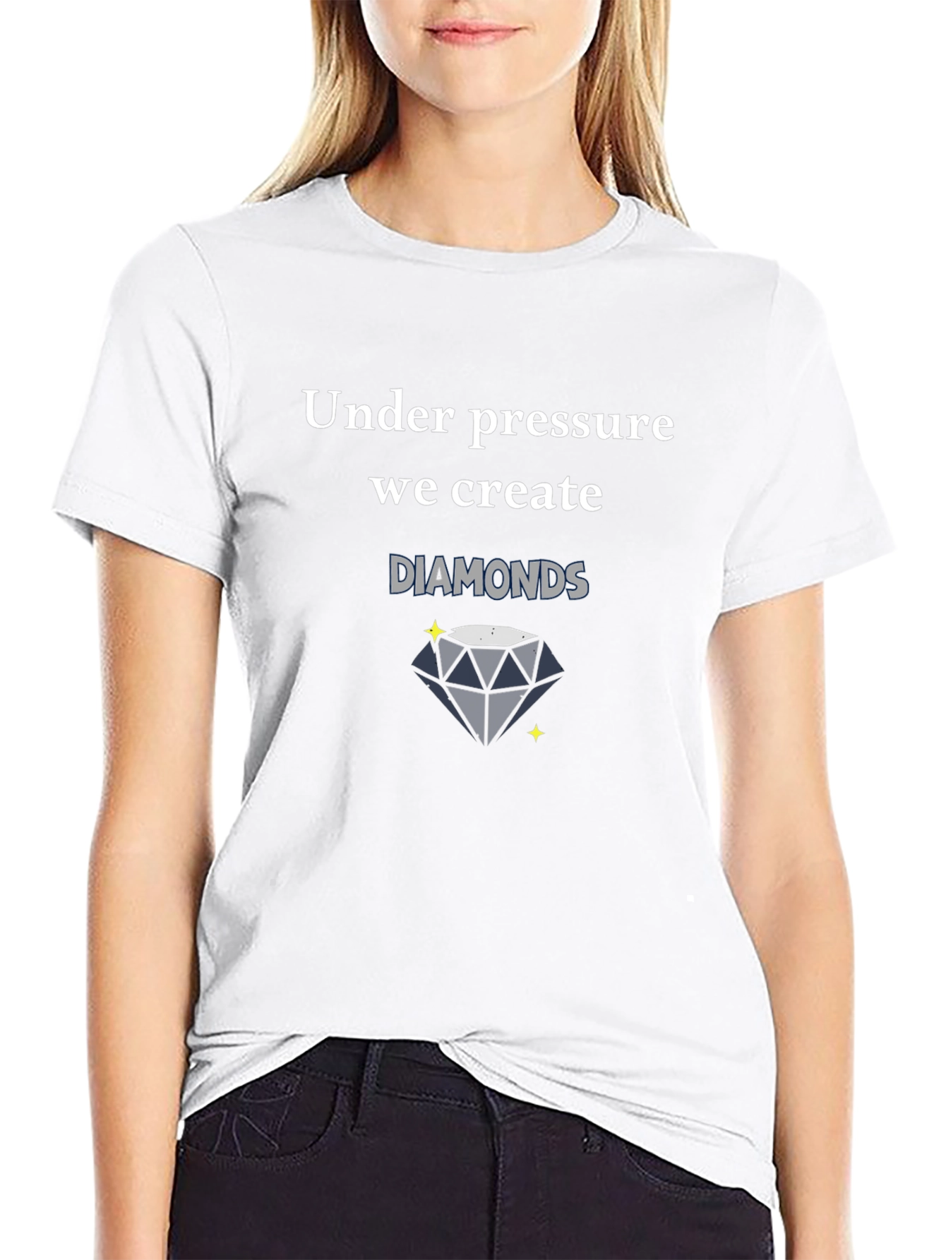 Under Pressure We Create Diamonds Black T-Shirt