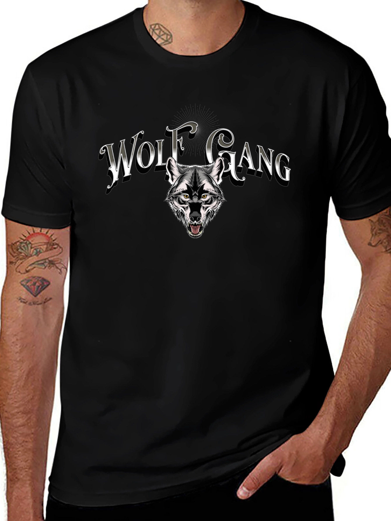 Wolf Gang Graphic Print T-Shirt - Black