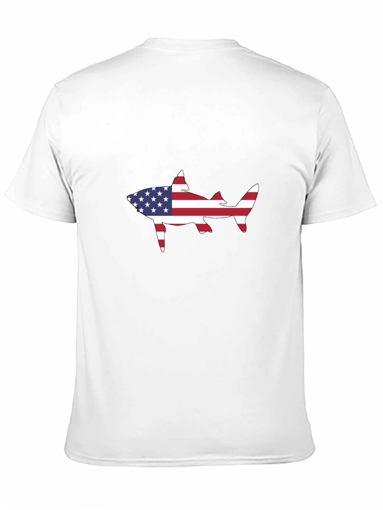 American Flag Shark Black T-Shirt