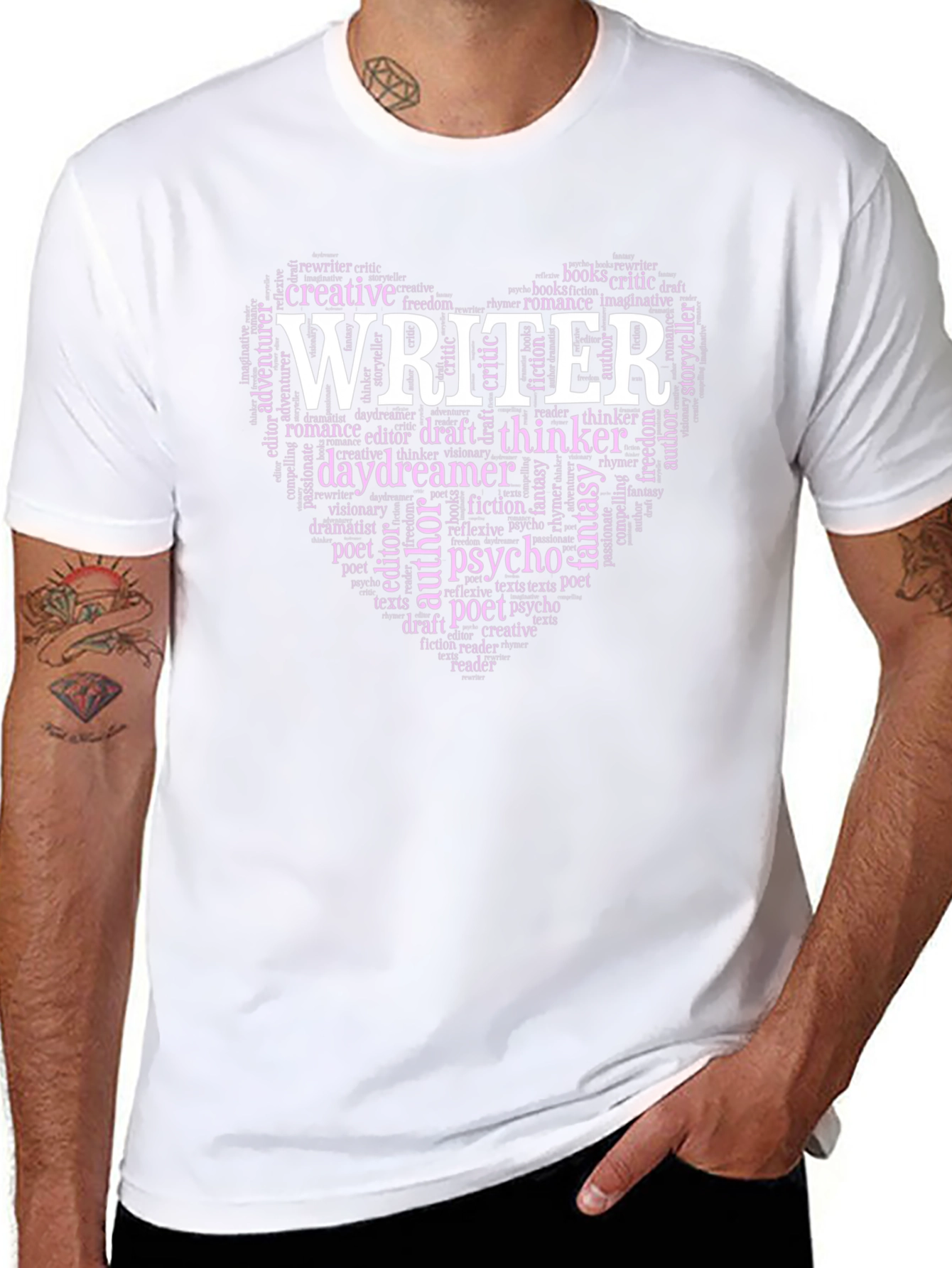 Writer Word Cloud Heart T-Shirt