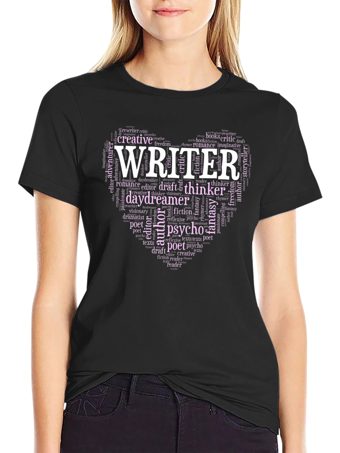 Writer Word Cloud Heart T-Shirt