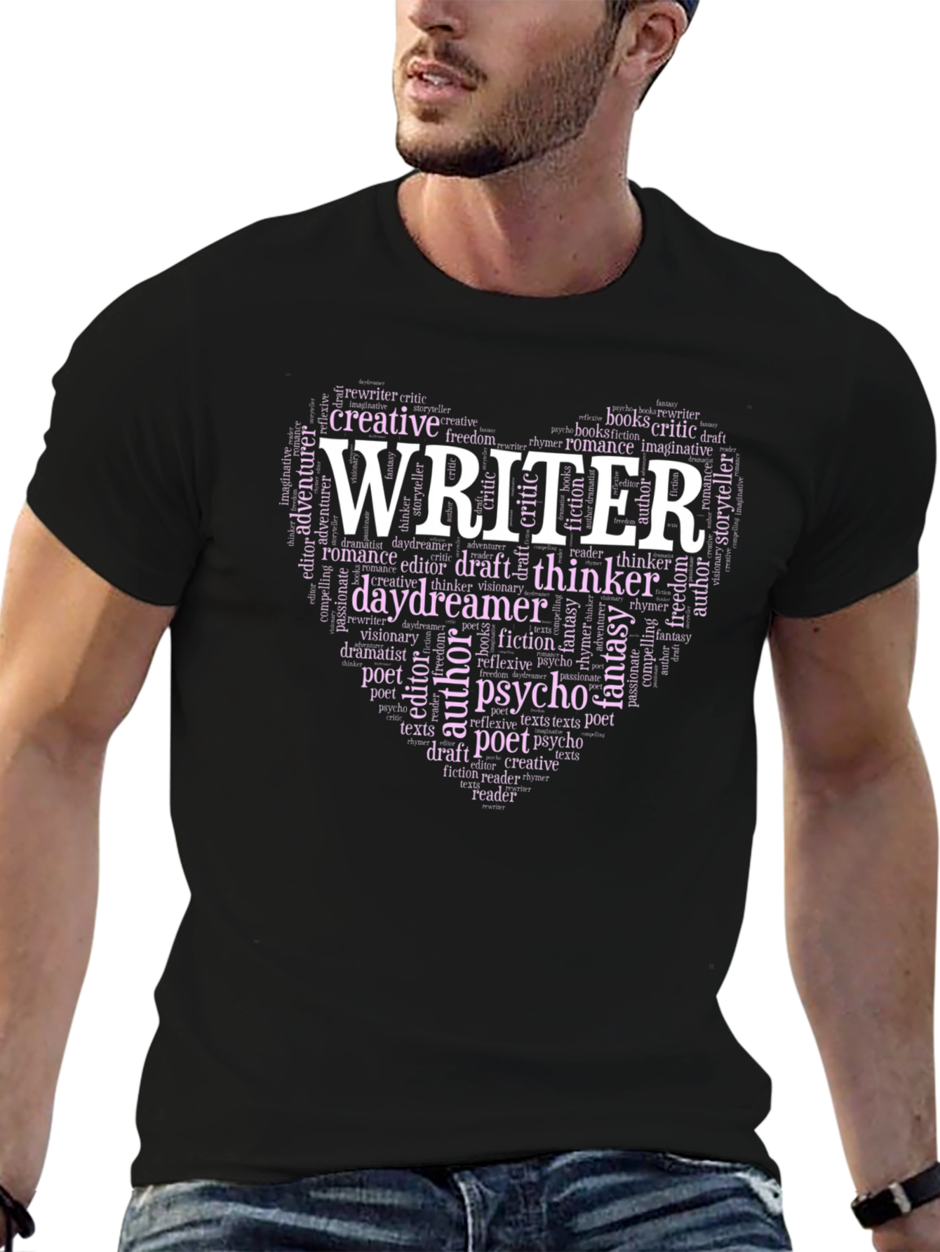 Writer Word Cloud Heart T-Shirt