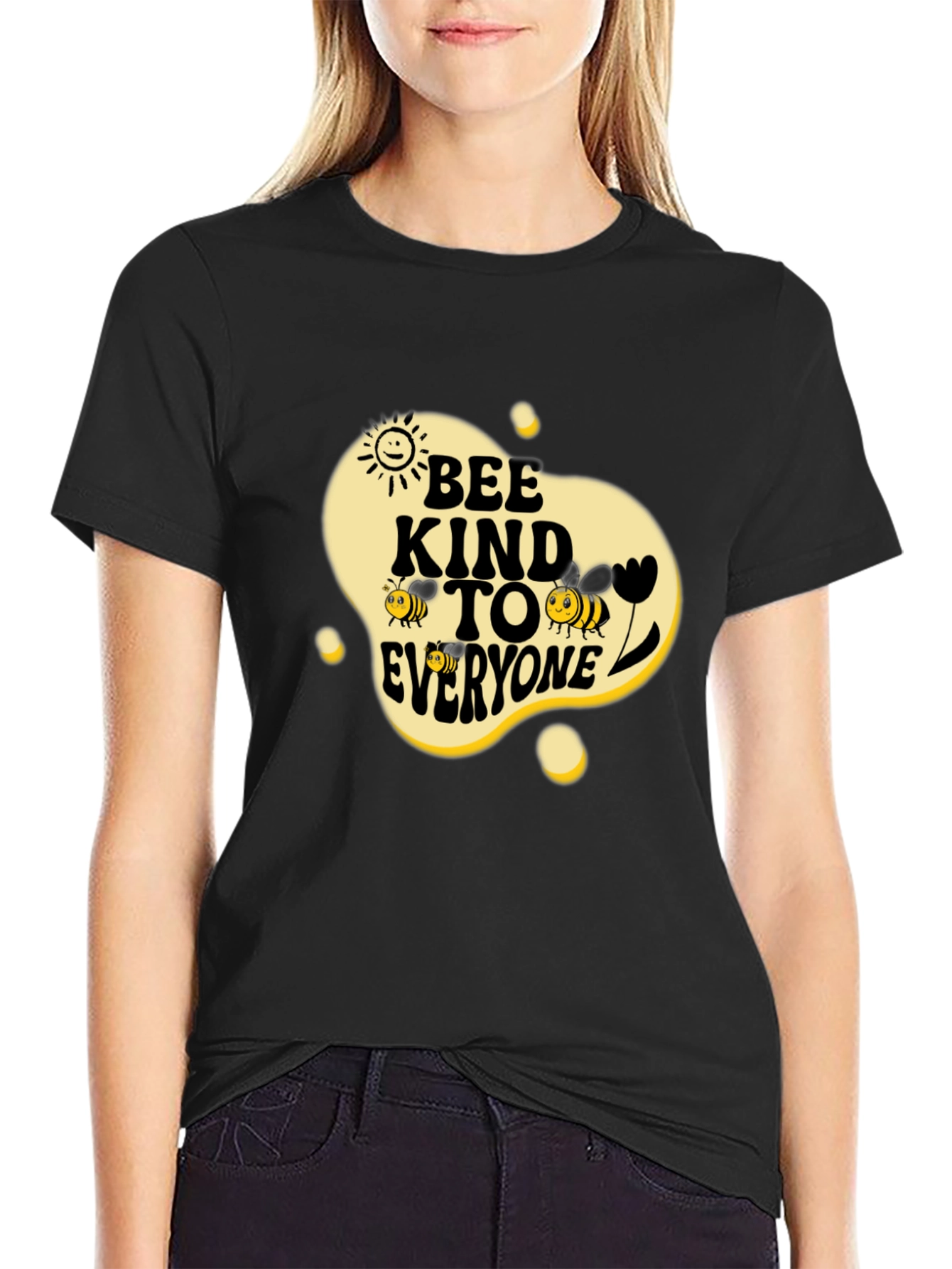 Bee Kind To Everyone Black Graphic Tee