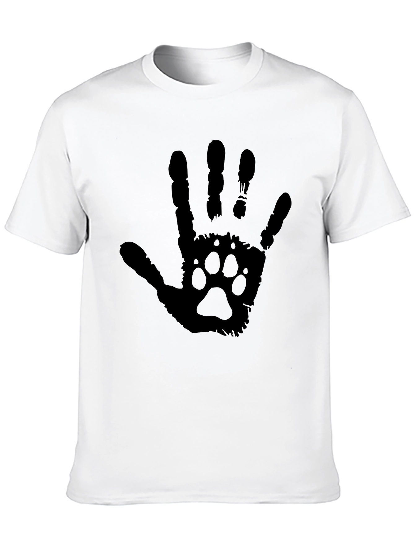 Paw Print Hand T-Shirt - Black