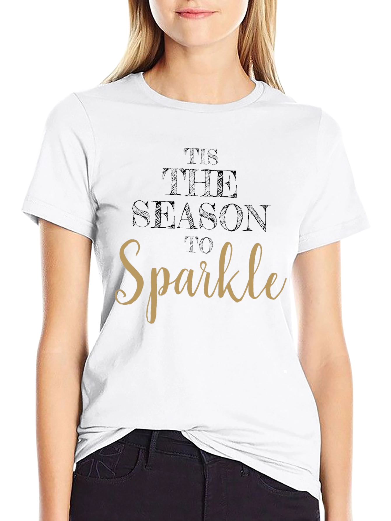 Tis the Season to Sparkle Black Graphic Tee