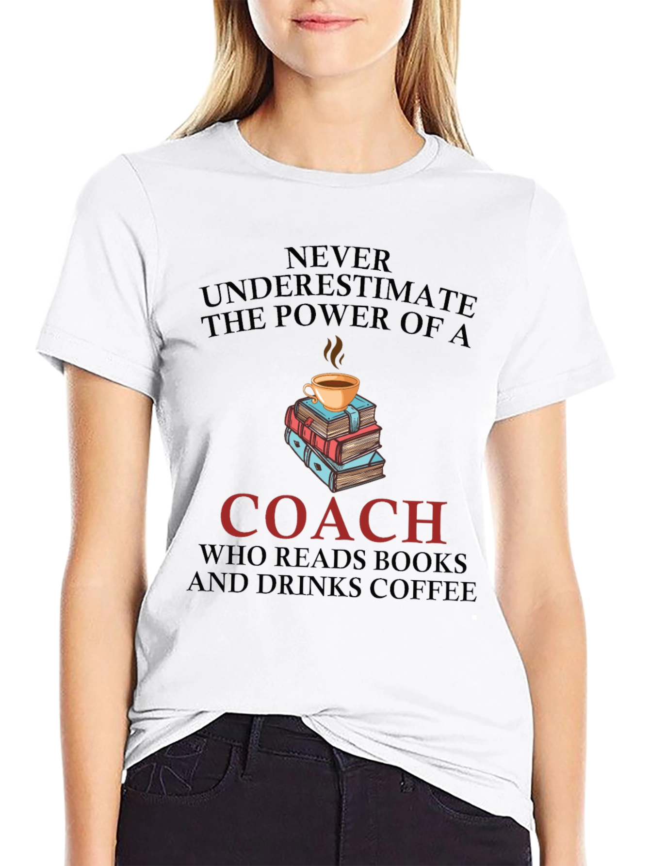 Coach Reads Books Drinks Coffee T-Shirt