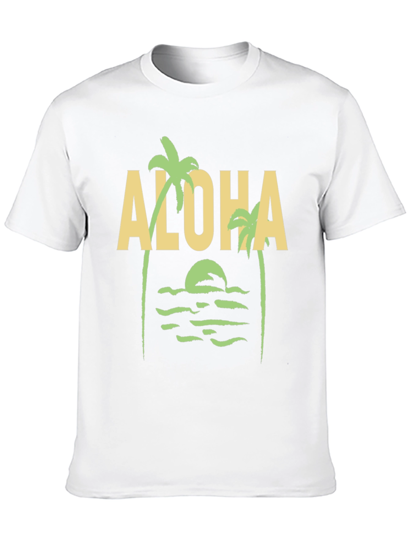 Aloha Palm Tree Graphic Tee - Black