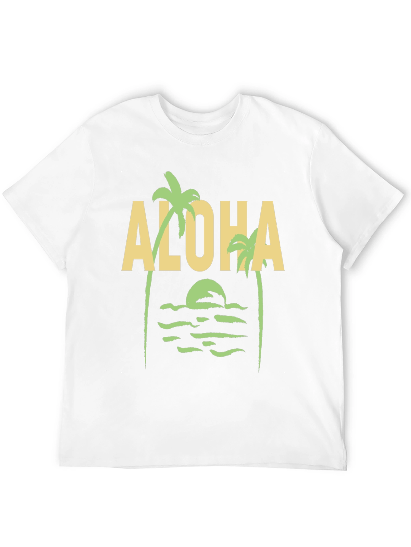 Aloha Palm Tree Graphic Tee - Black