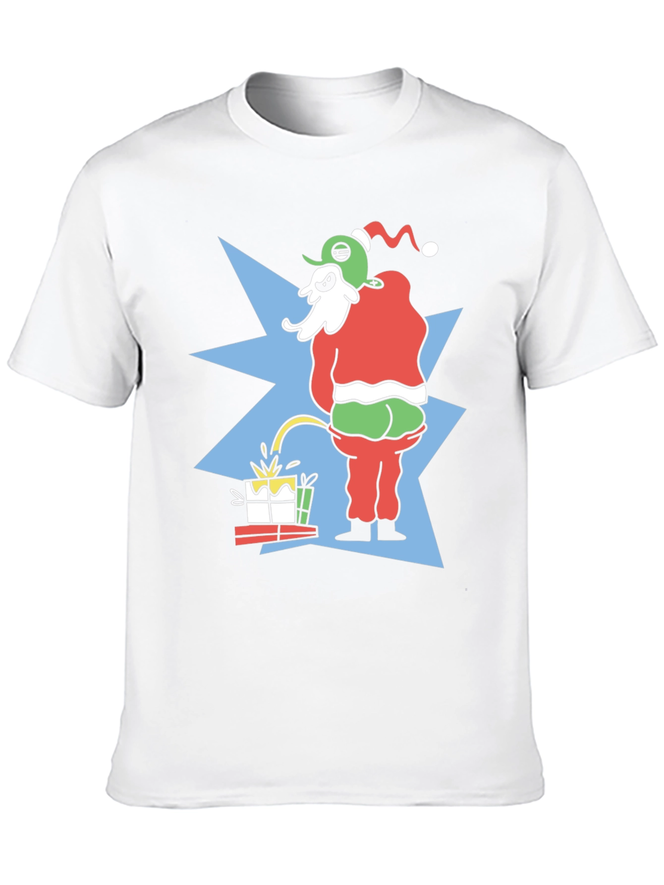 Grinch Peeing on Gifts Graphic T-Shirt Funny Christmas