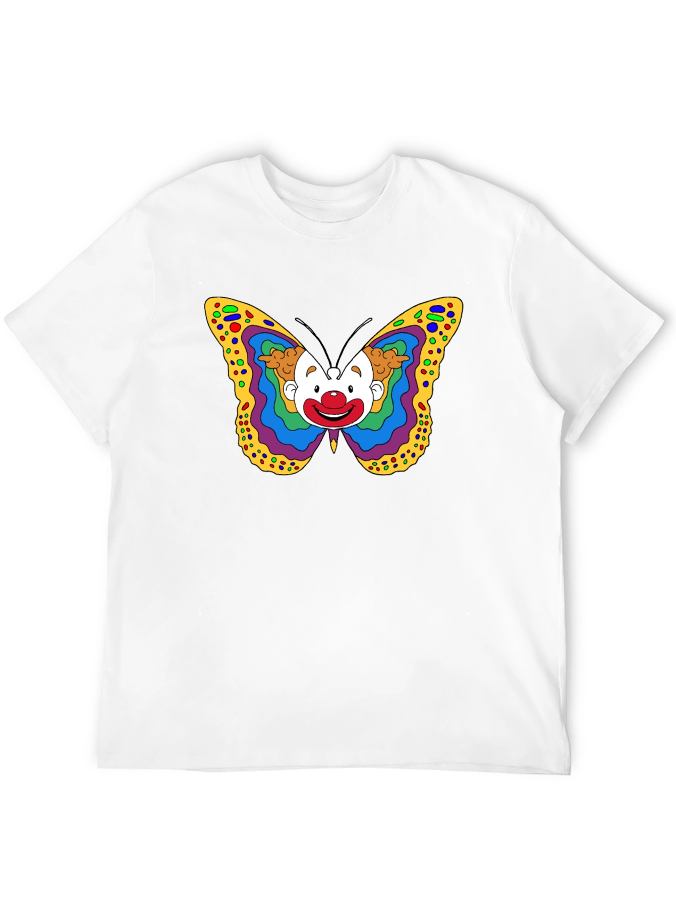 Clown Butterfly Graphic Tee - Unique Art T-Shirt