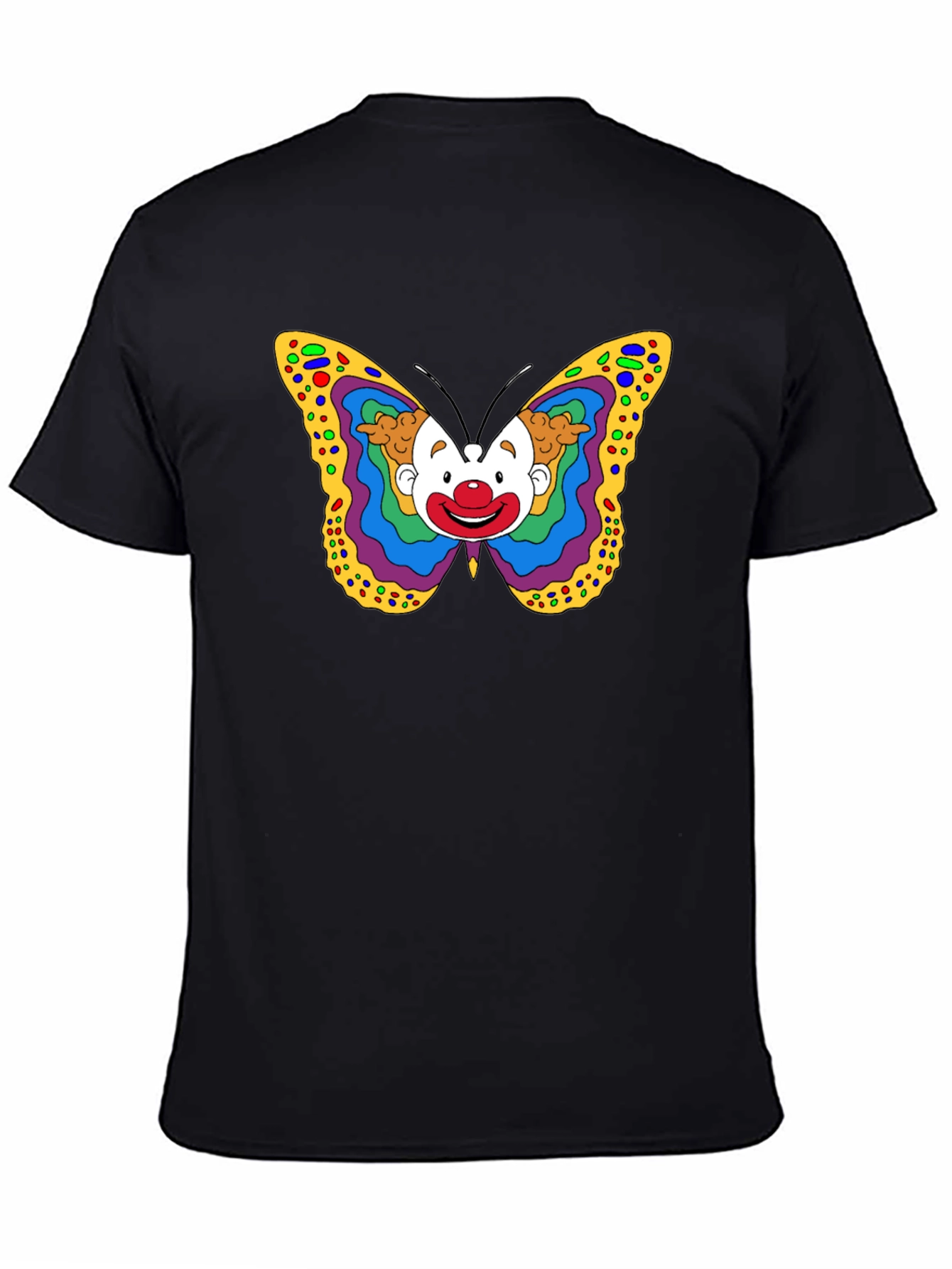 Clown Butterfly Graphic Tee - Unique Art T-Shirt