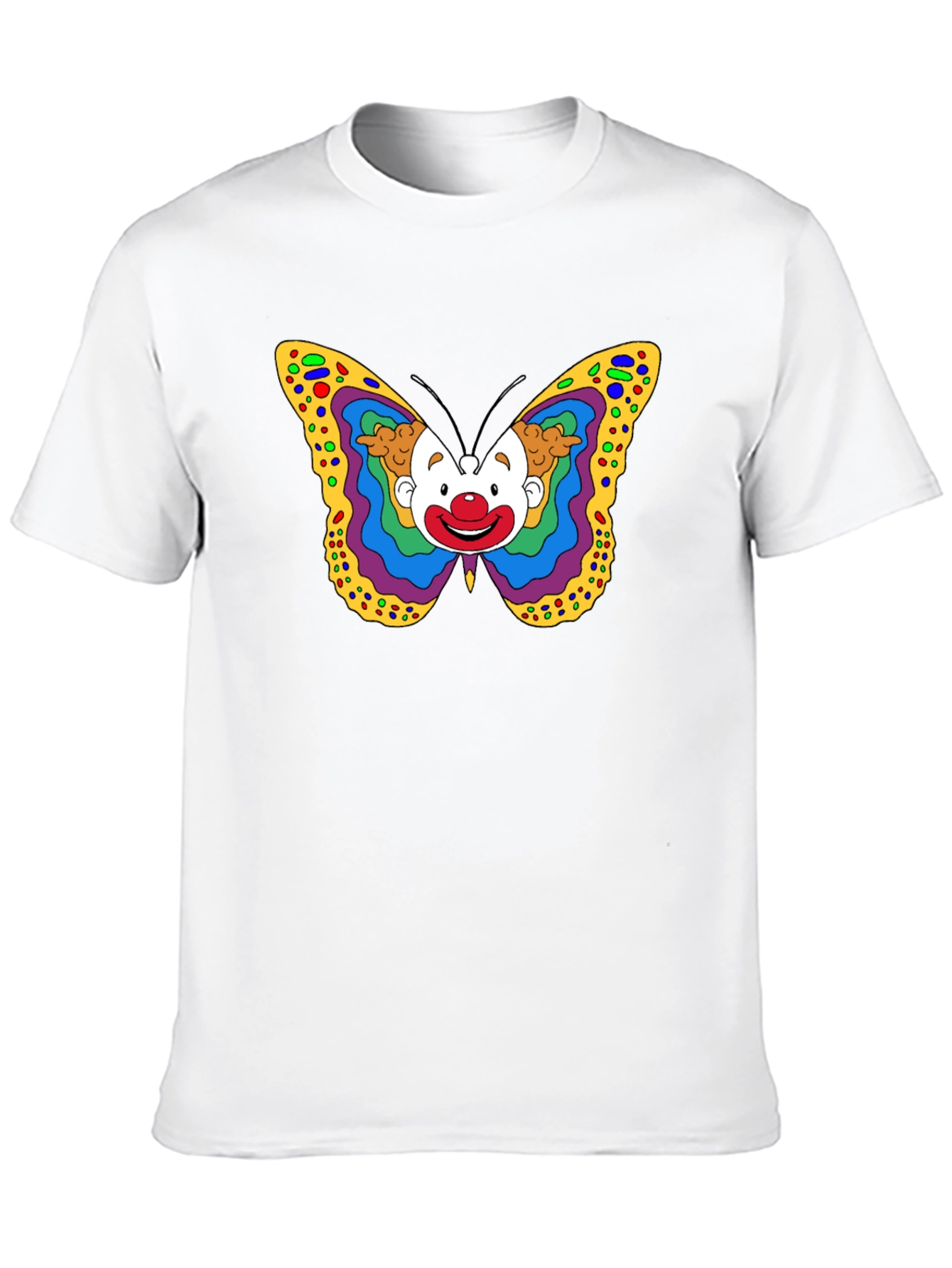 Clown Butterfly Graphic Tee - Unique Art T-Shirt