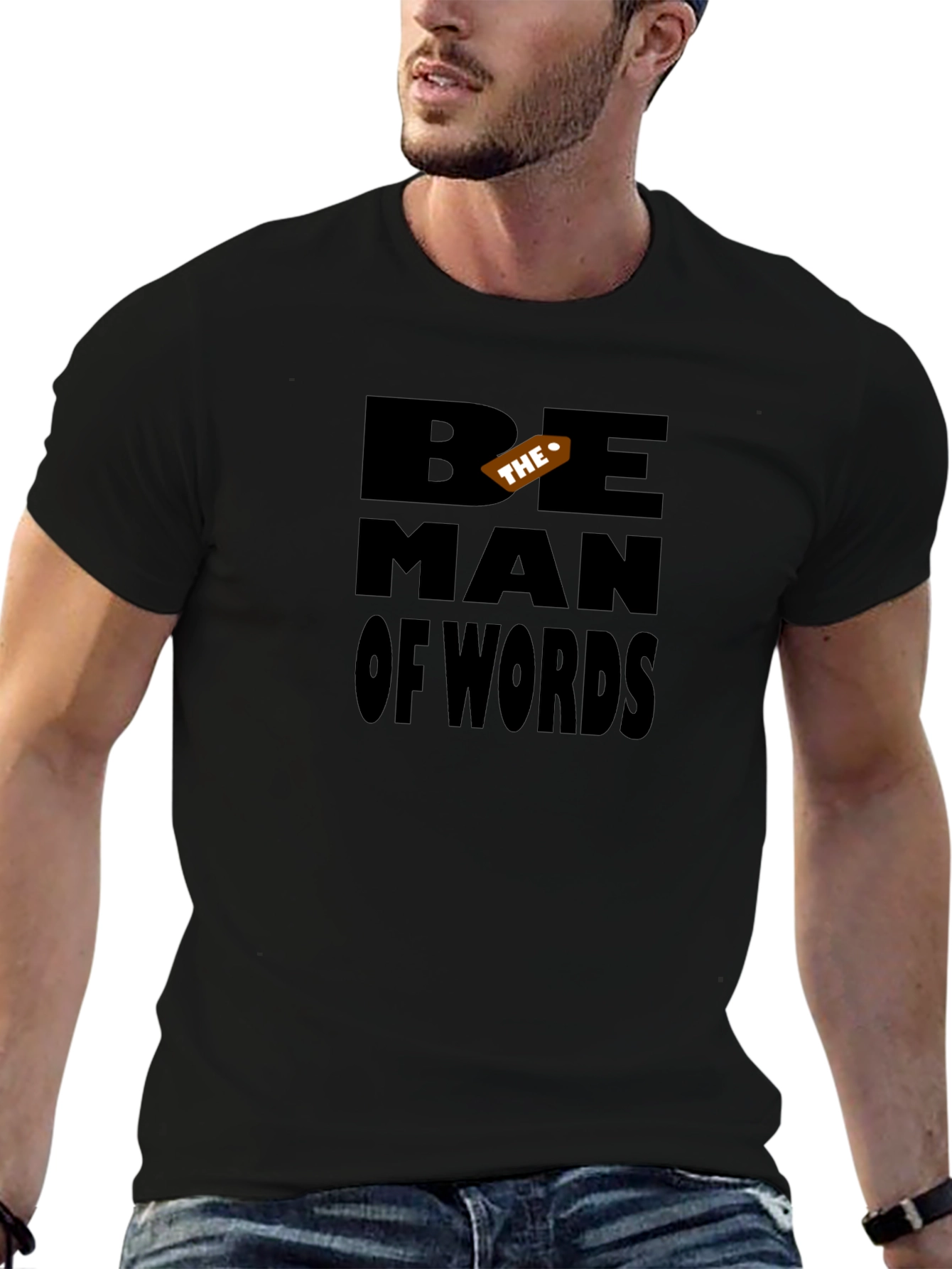 Be The Man of Words Black Graphic Tee