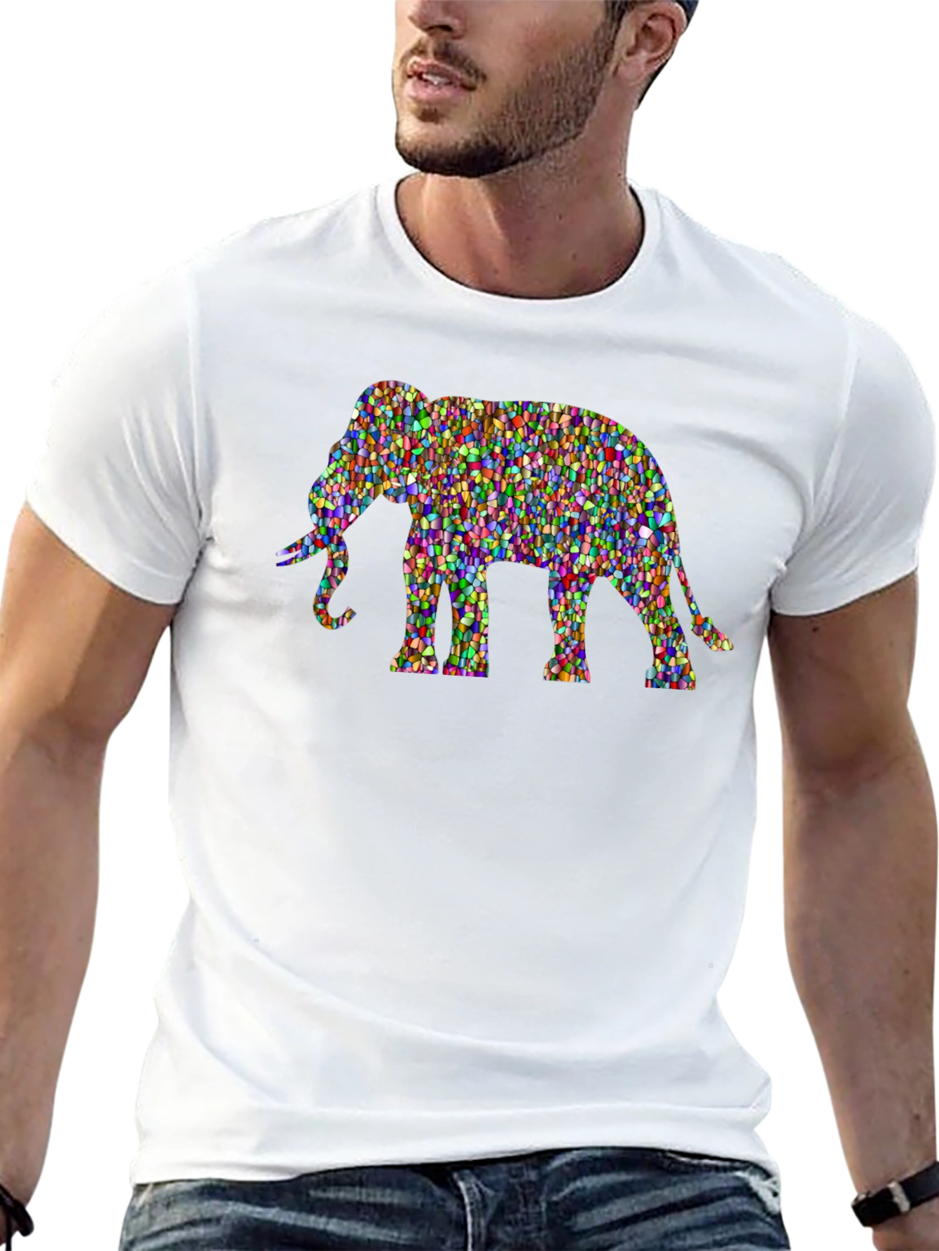 Mosaic Elephant Graphic Tee - Unisex