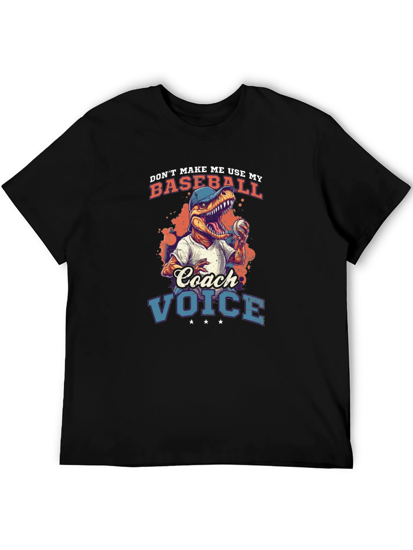 Dino Baseball Coach T-Shirt - Funny Graphic Tee