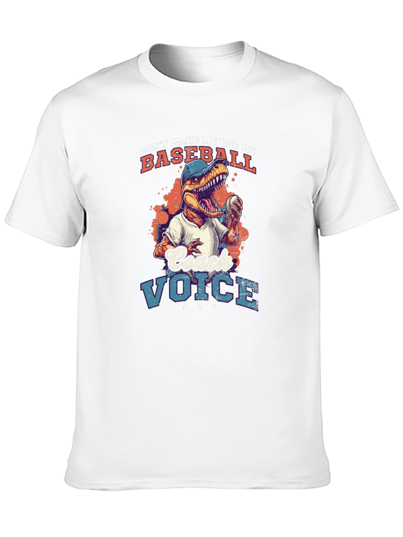 Dino Baseball Coach T-Shirt - Funny Graphic Tee
