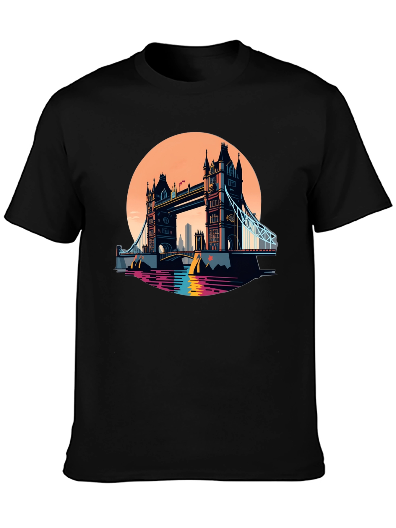 Tower Bridge London Graphic Tee - Retro Cityscape Shirt