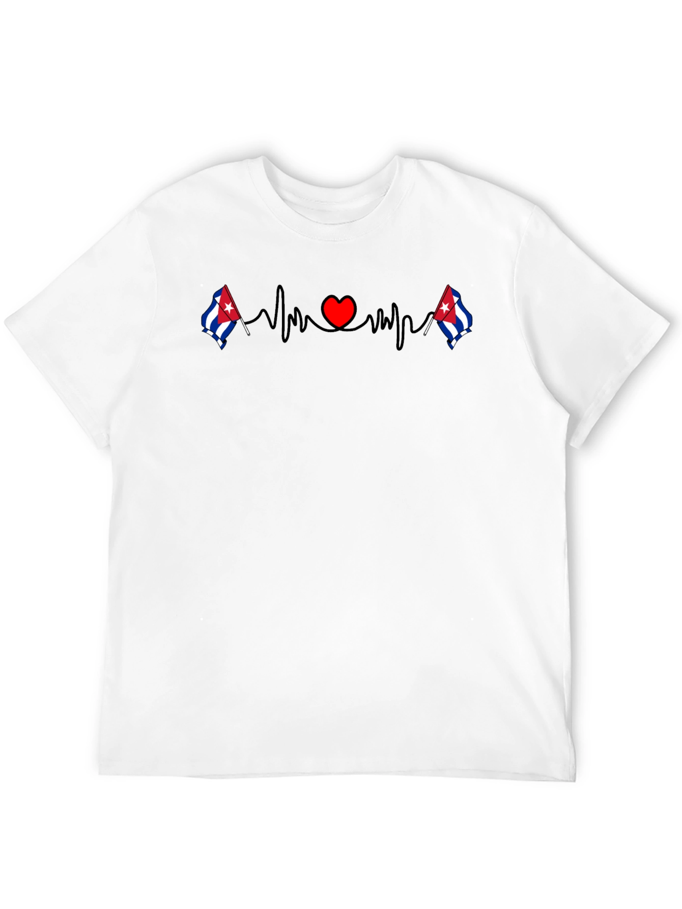 Cuban Heartbeat T-Shirt Cuba Flag Tee