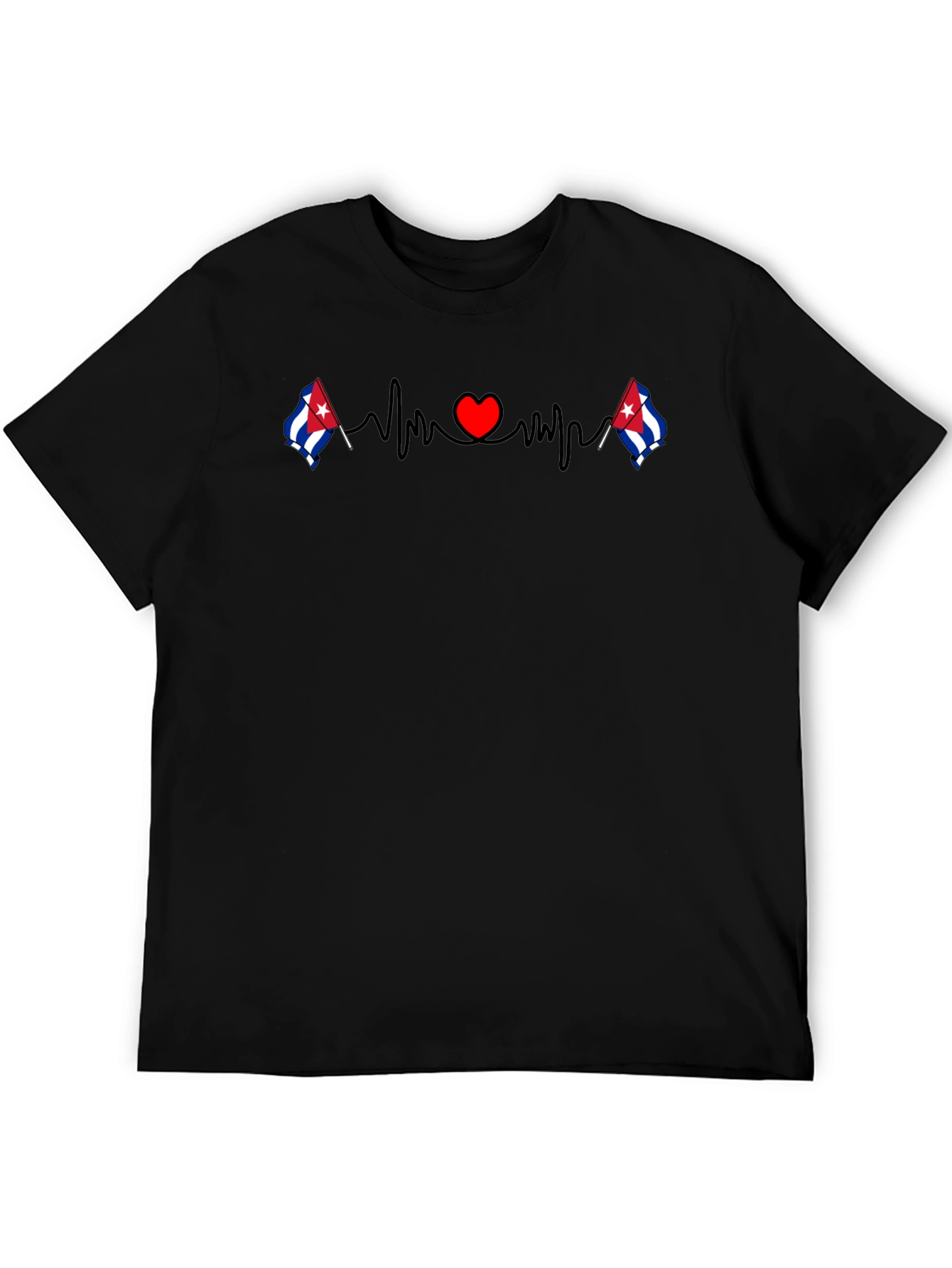 Cuban Heartbeat T-Shirt Cuba Flag Tee