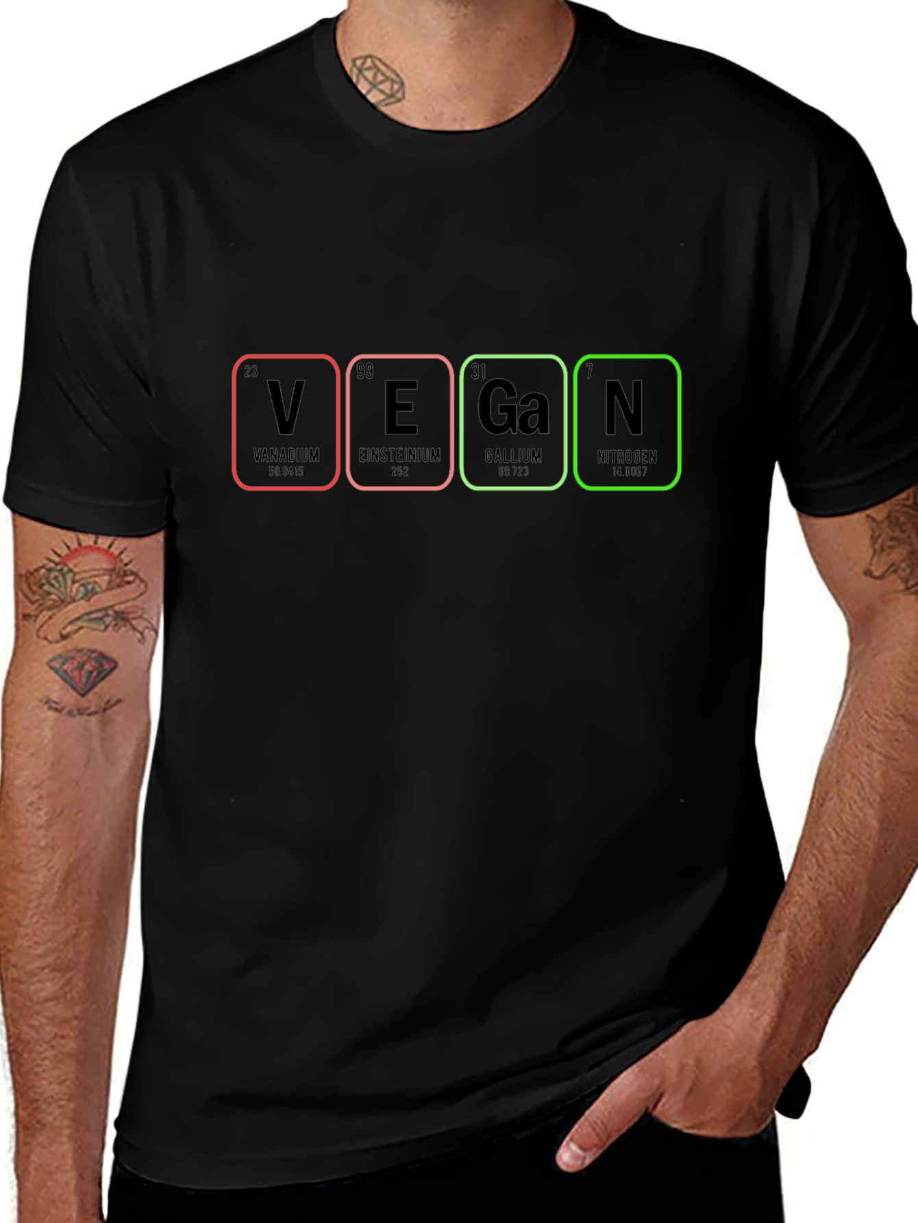 Vegan Periodic Table T-Shirt - Black