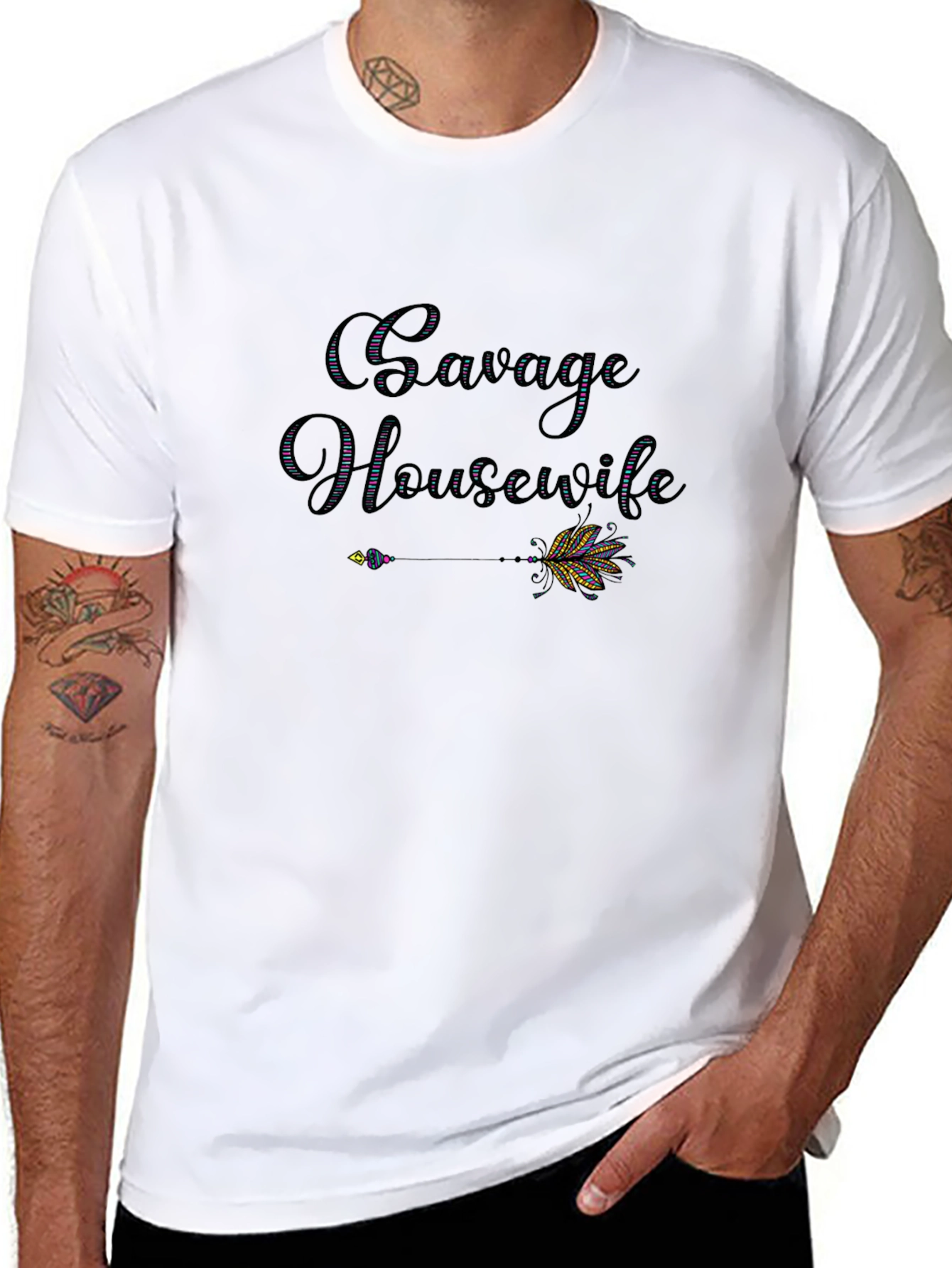 Savage Housewife Graphic T-Shirt - Stylish and Fun