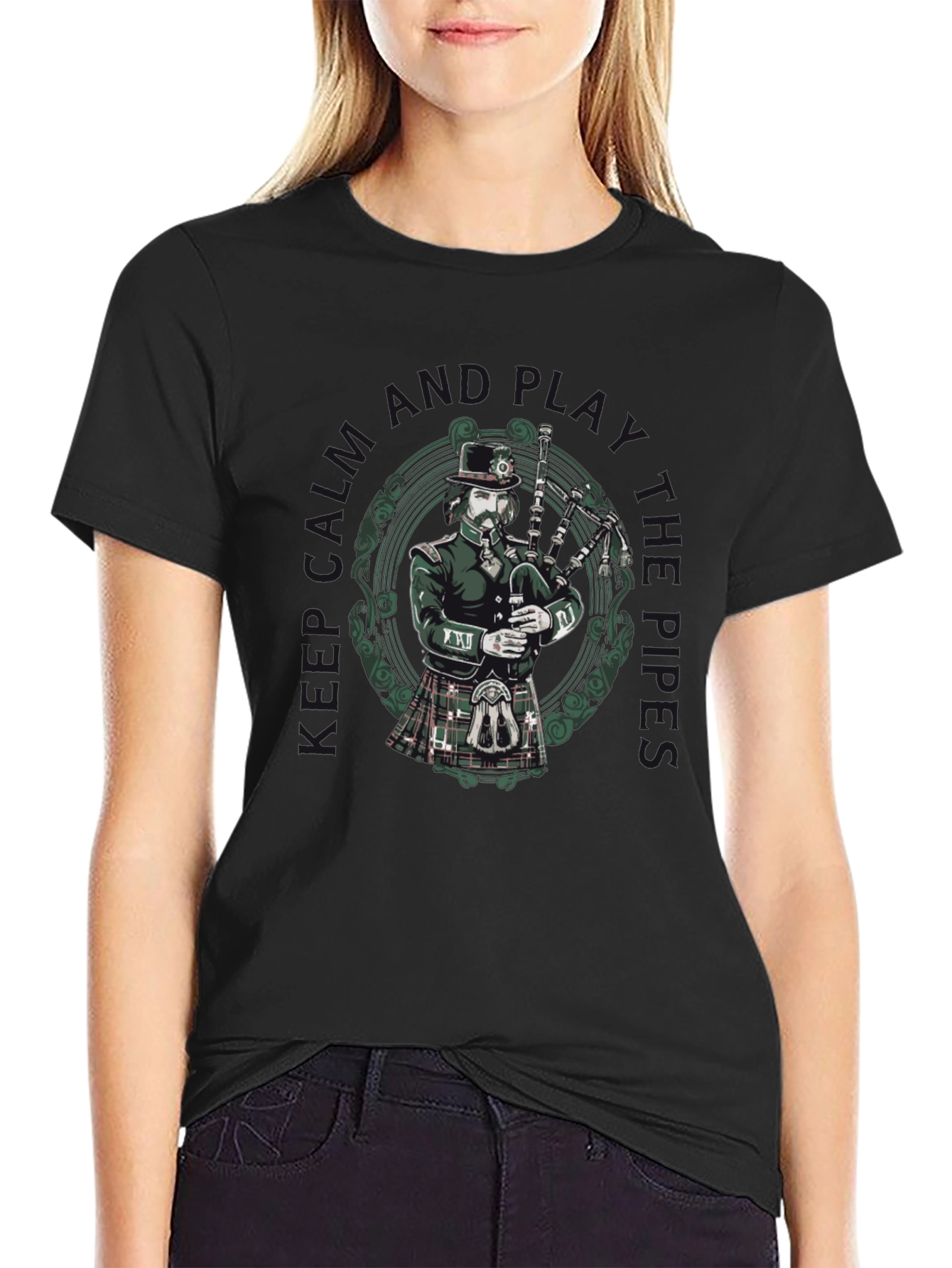 Bagpiper T-Shirt: Keep Calm & Play the Pipes!