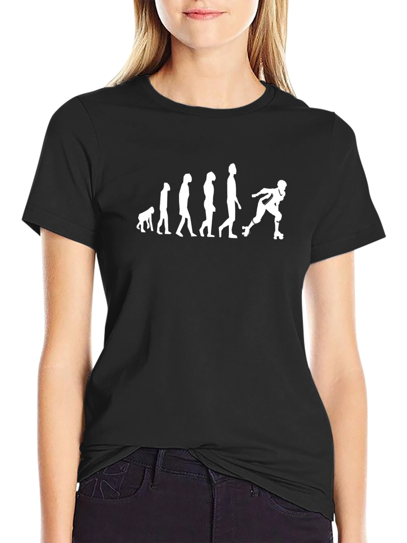 Evolution Roller Skate T-Shirt - Black Cotton Tee