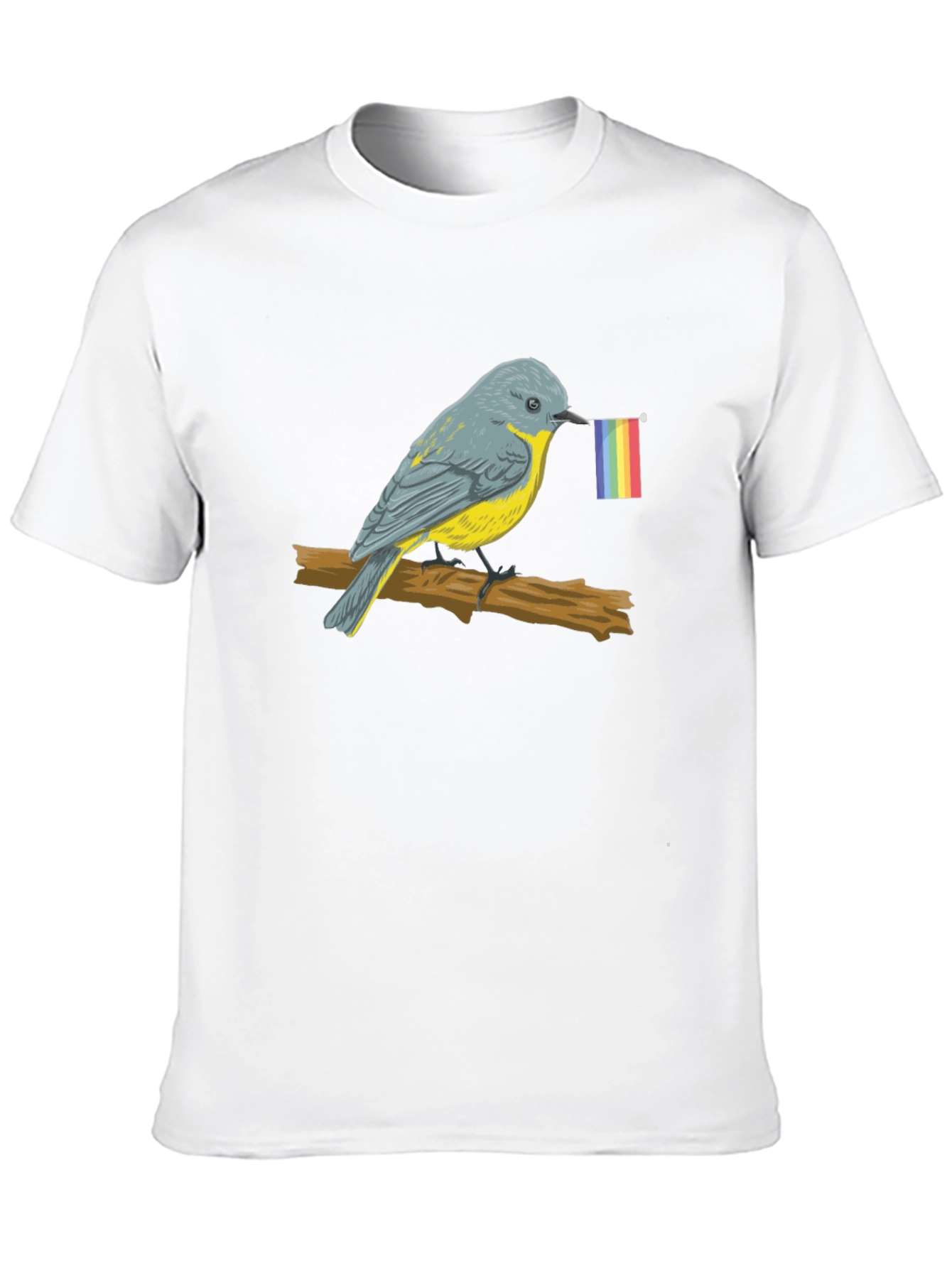 Bird with Pride Flag Graphic Tee - Black