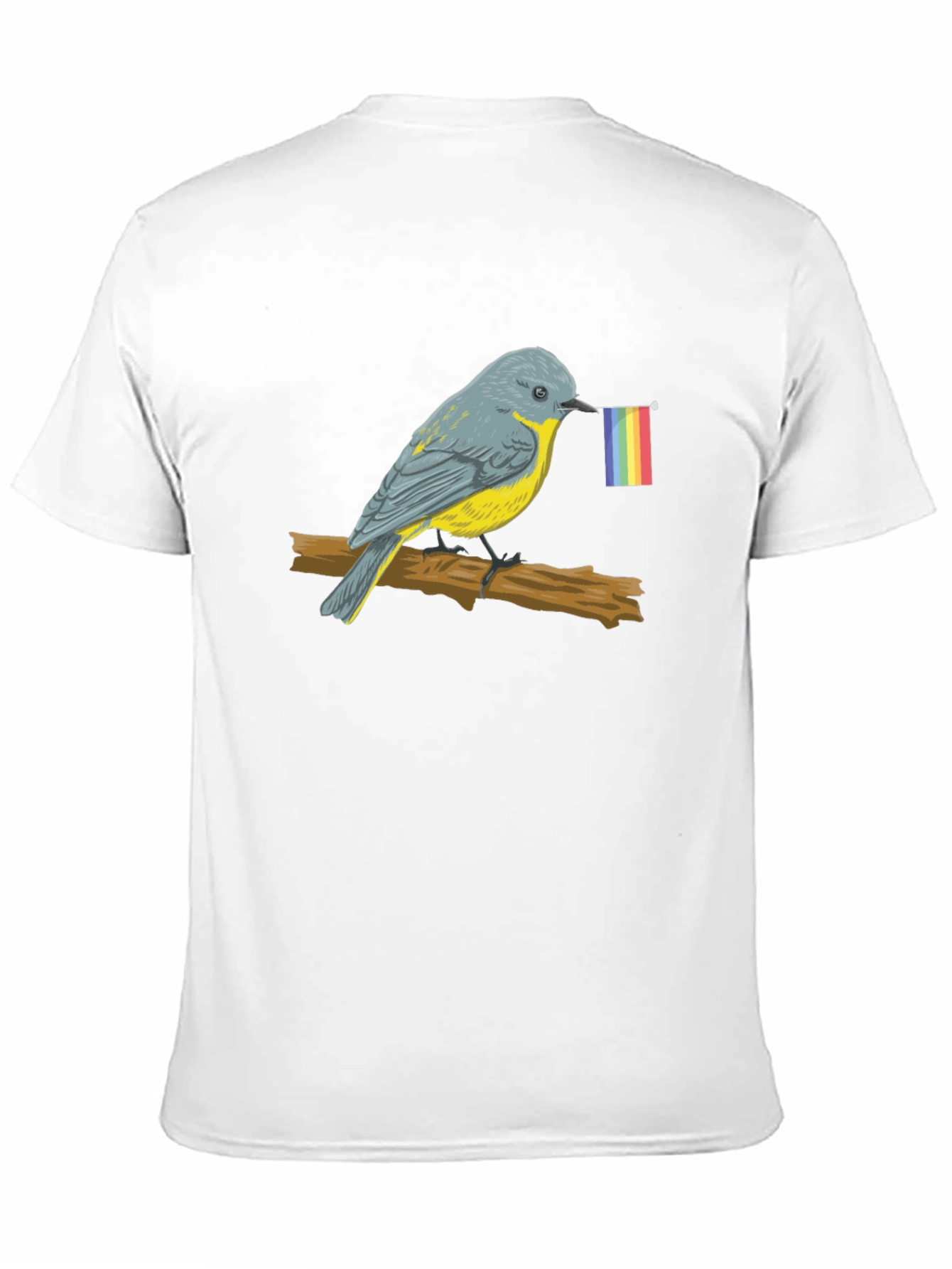 Bird with Pride Flag Graphic Tee - Black