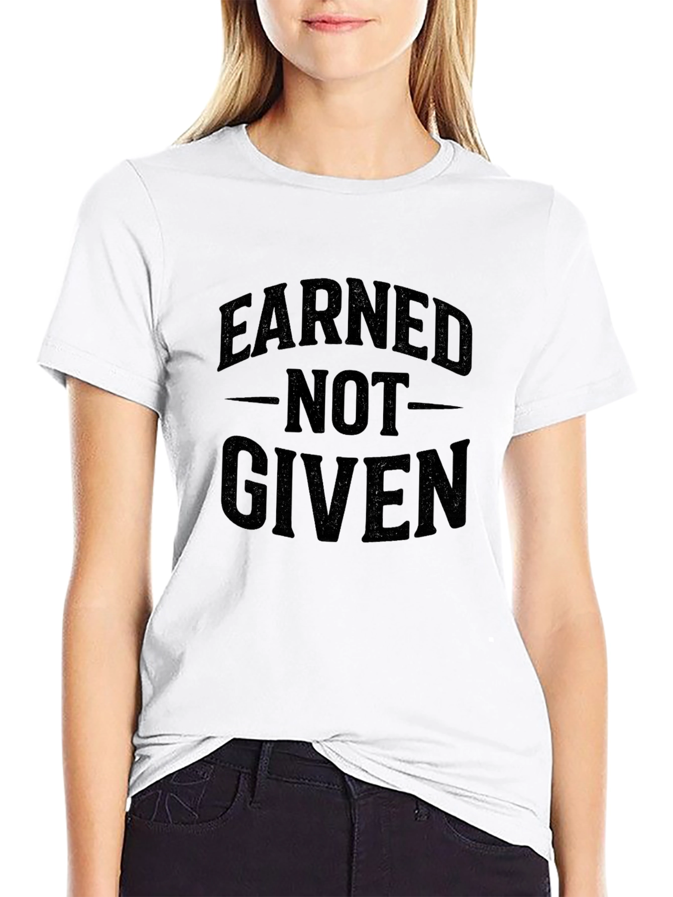 Earned Not Given Black Graphic Tee