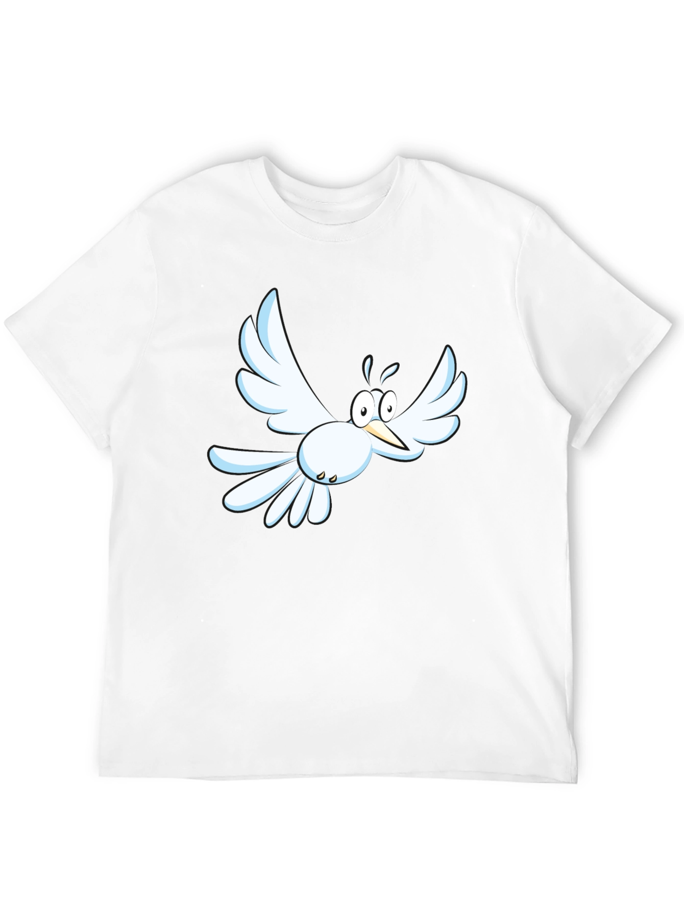 Cartoon Bird Graphic Tee - Mens Black T-Shirt