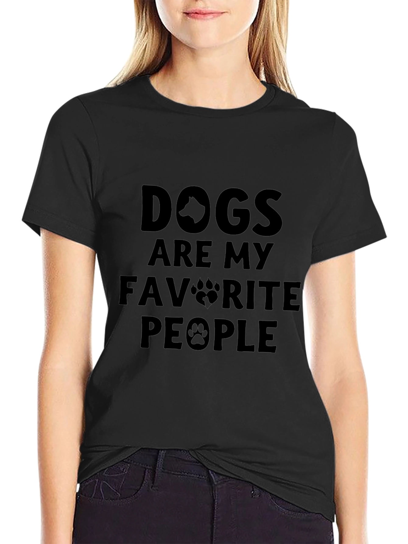 Dogs Are My Favorite People Black T-Shirt